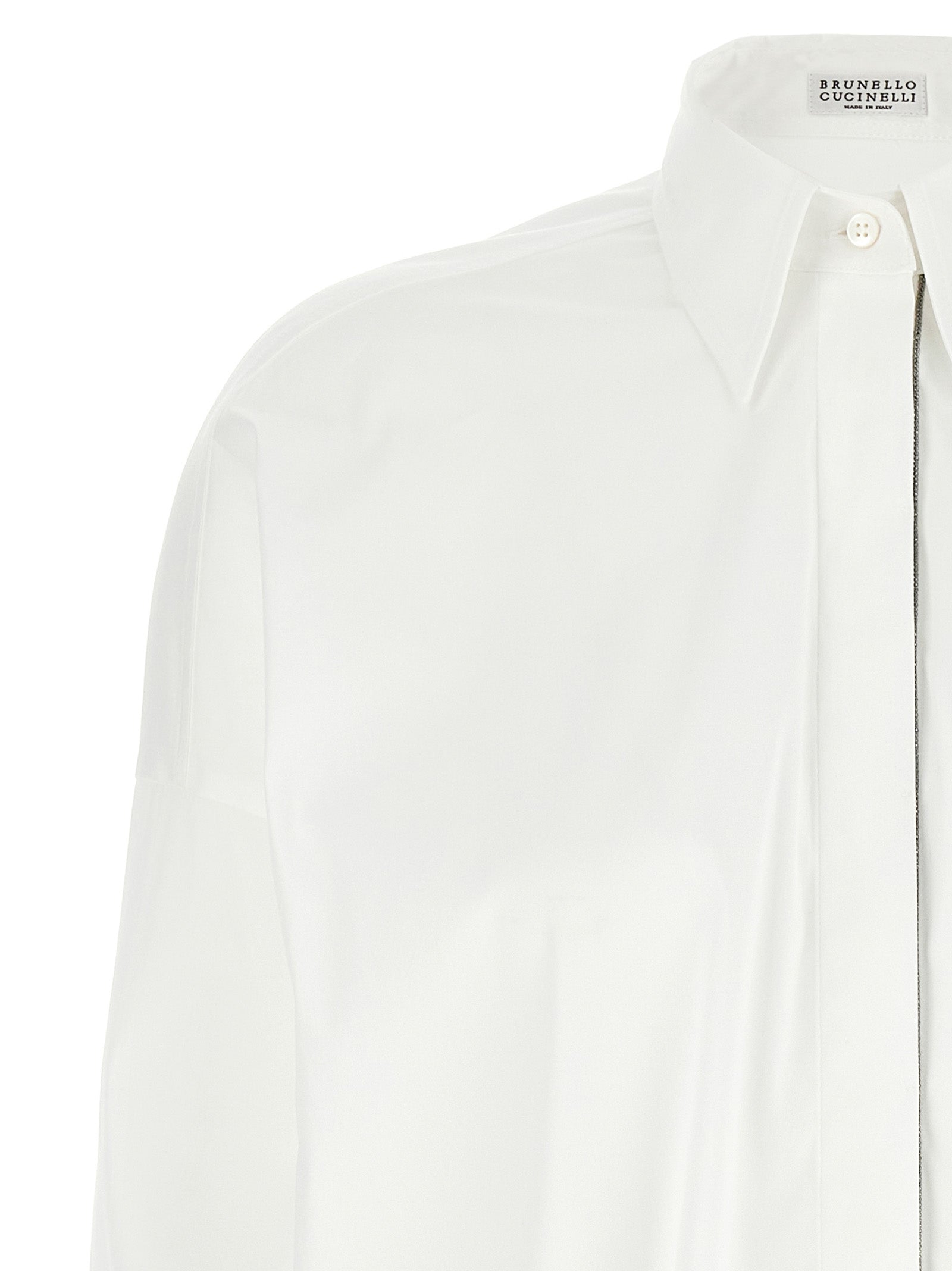 Brunello Cucinelli White Cotton Blouse Brunello Cucinelli
