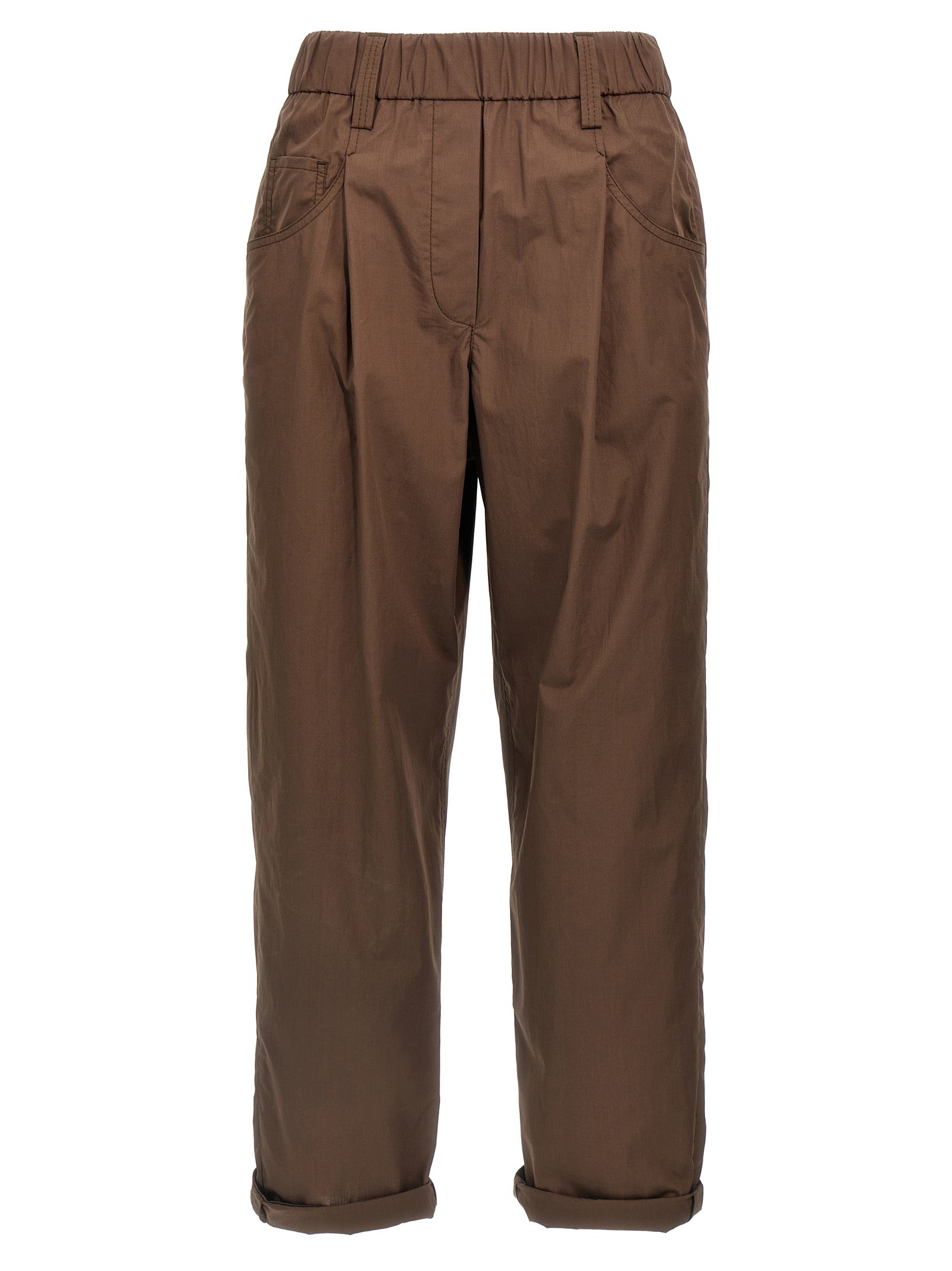 Brunello Cucinelli Brown Cotton Casual Pants Brunello Cucinelli