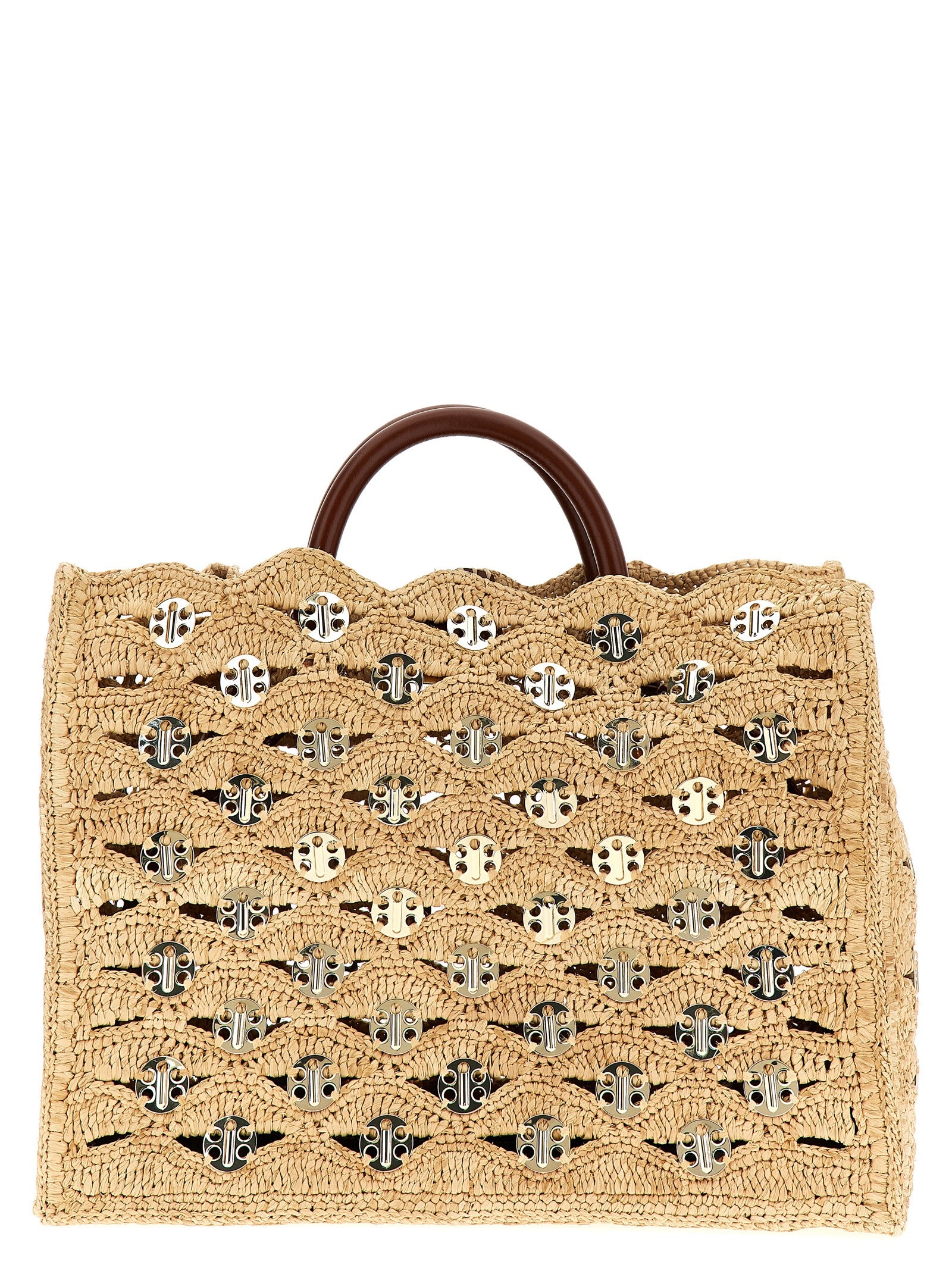 Paco Rabanne Beige Raffia Handbag Paco Rabanne