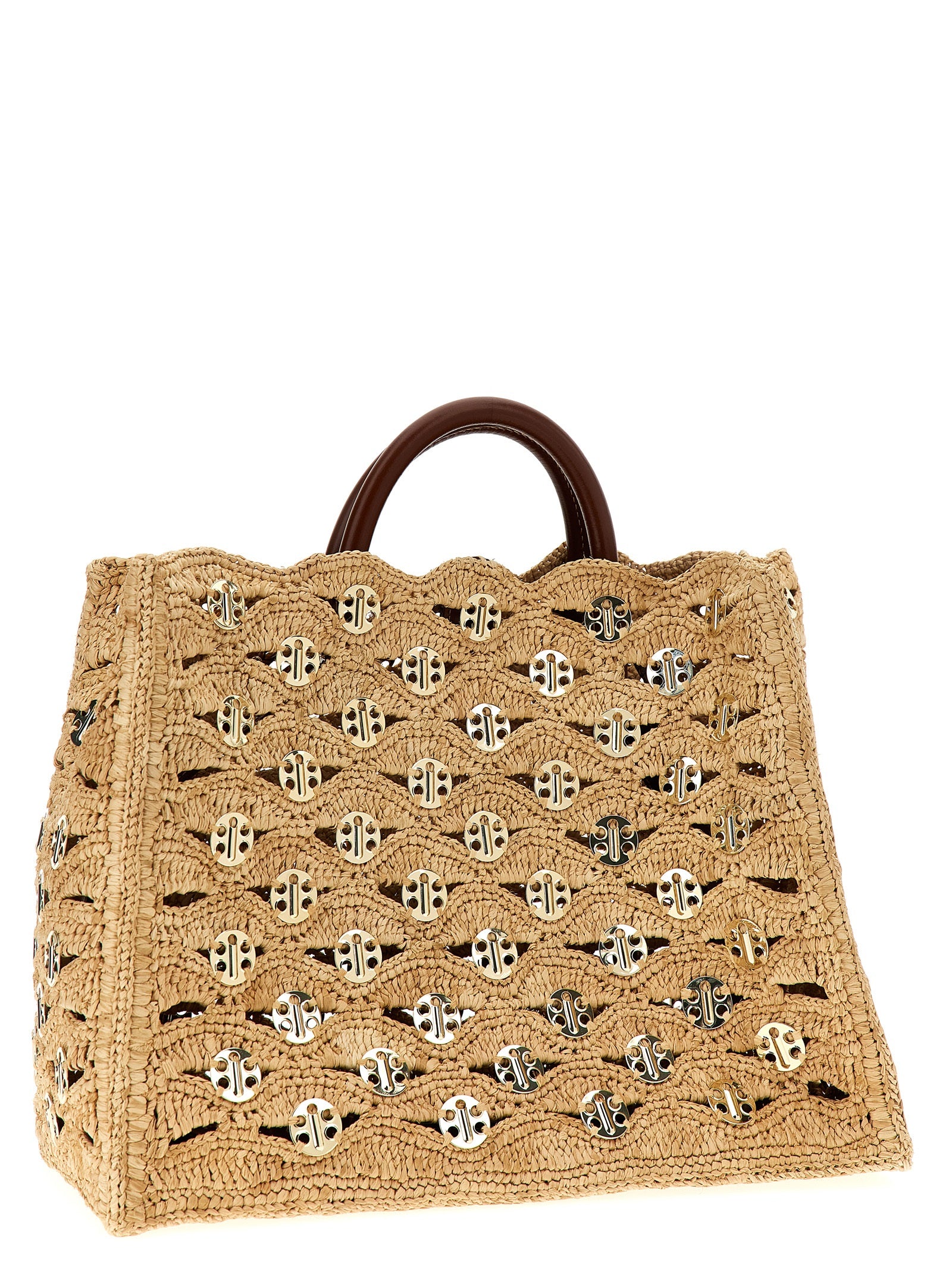 Paco Rabanne Beige Raffia Handbag Paco Rabanne