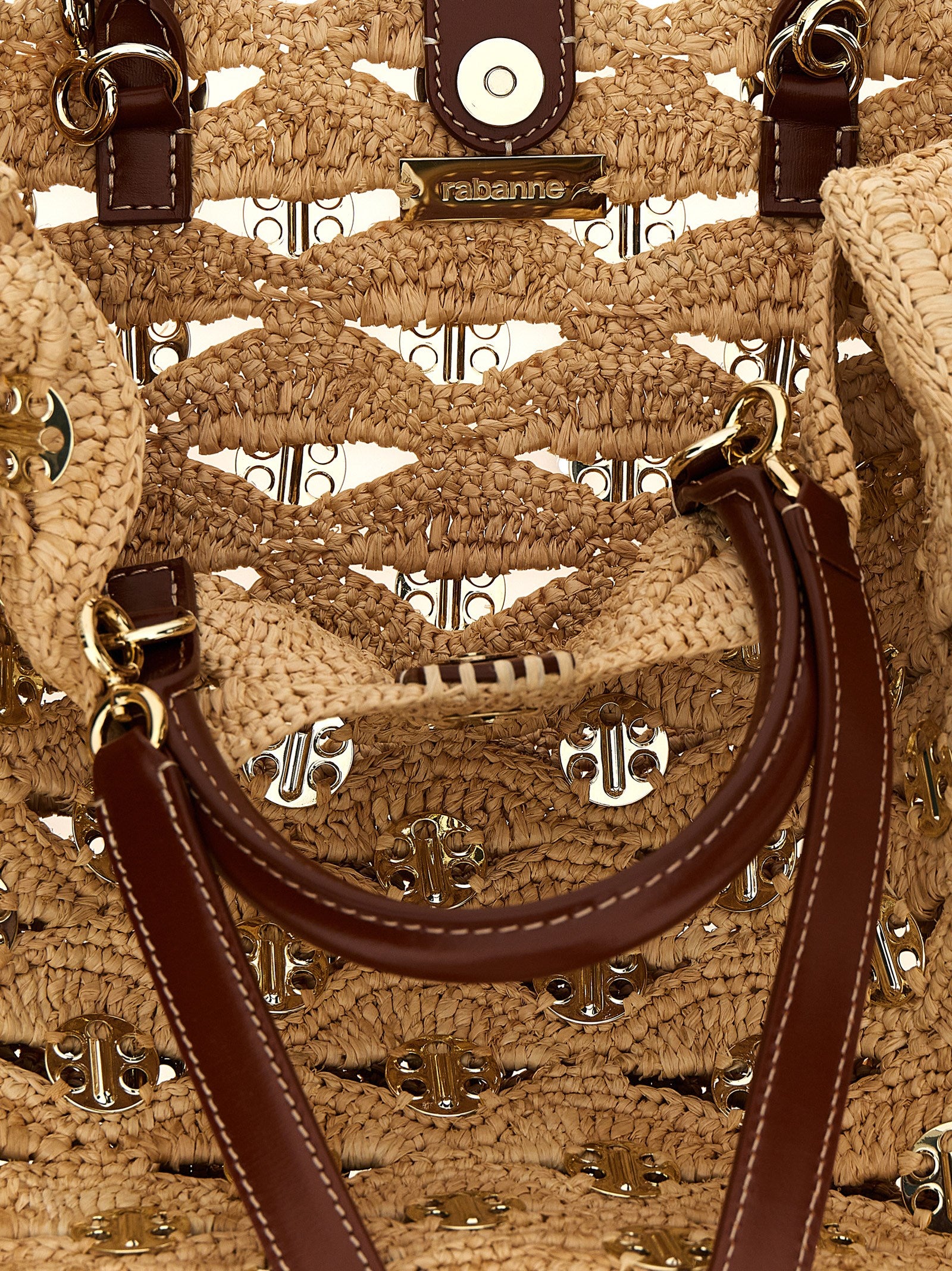Paco Rabanne Beige Raffia Handbag Paco Rabanne