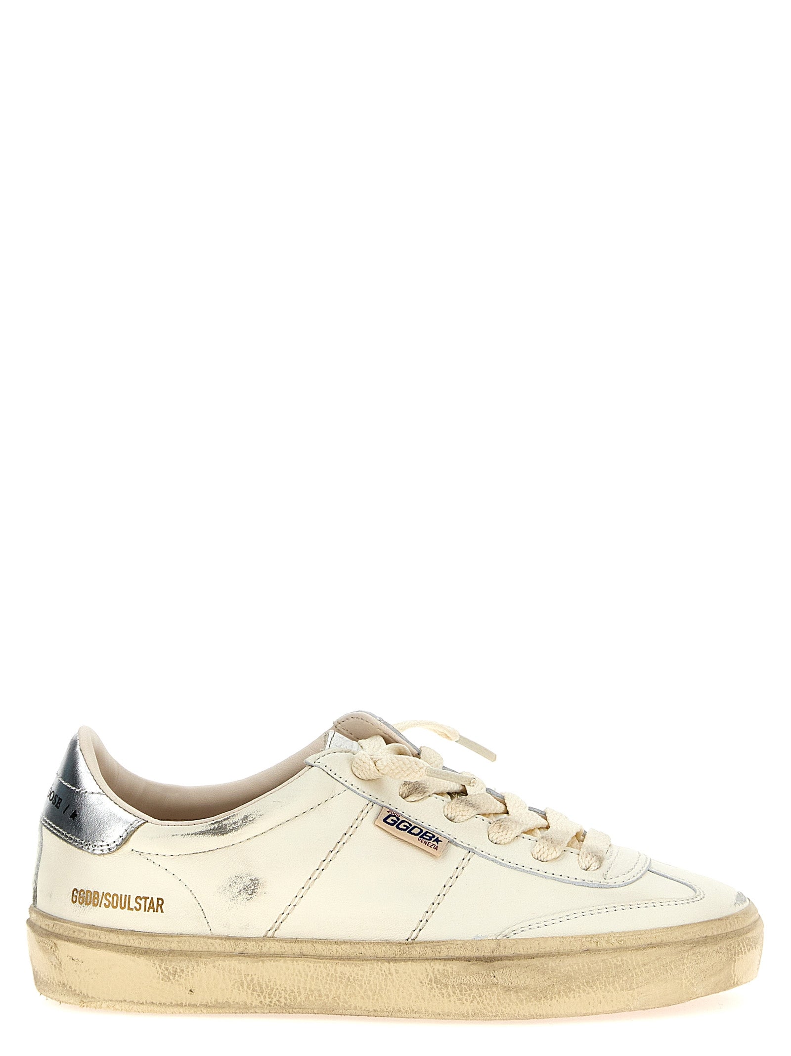 Golden Goose Silver Lamb Leather Low Top Sneakers Golden Goose