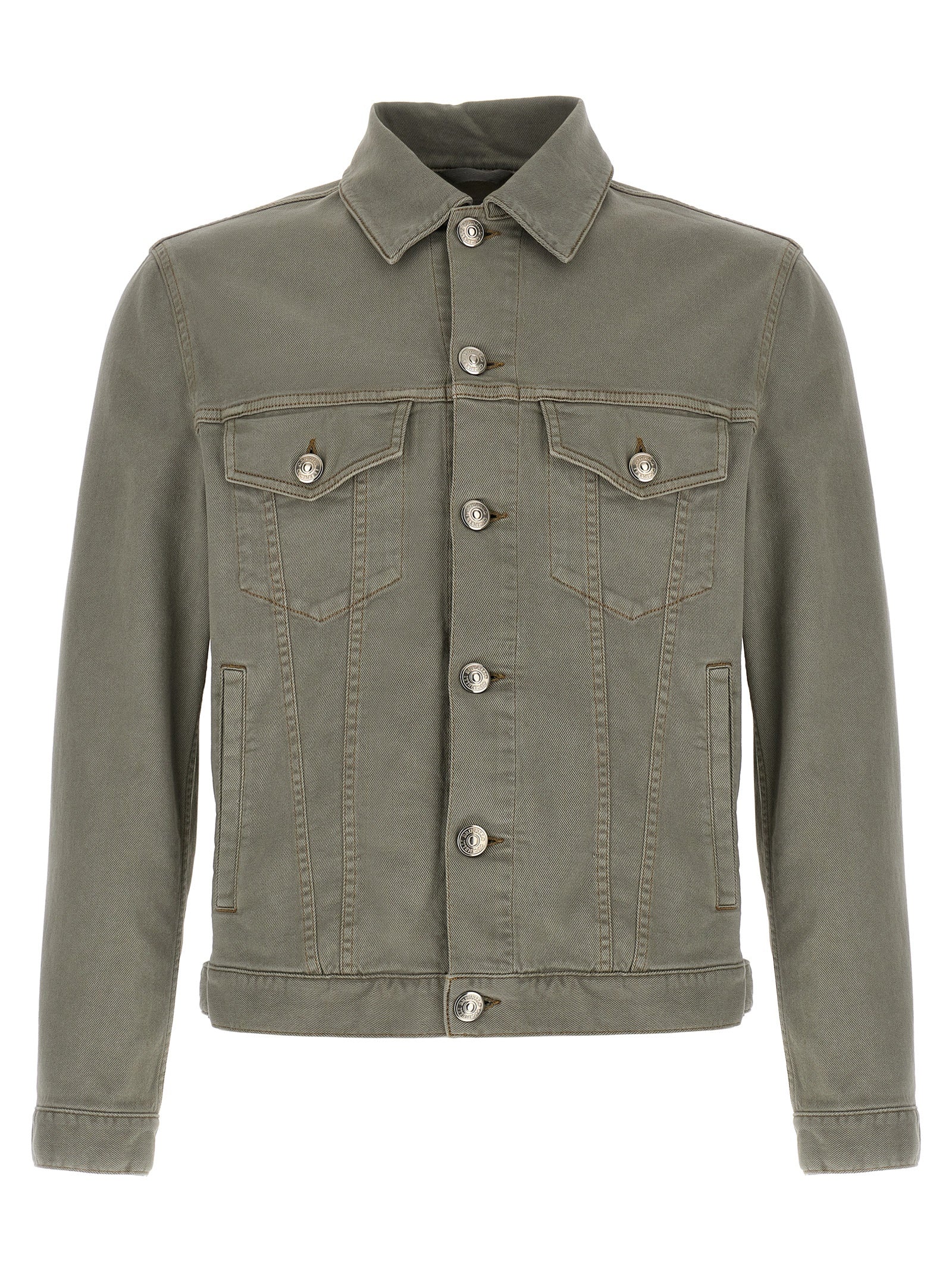 Brunello Cucinelli Gray Cotton Denim Jacket Brunello Cucinelli