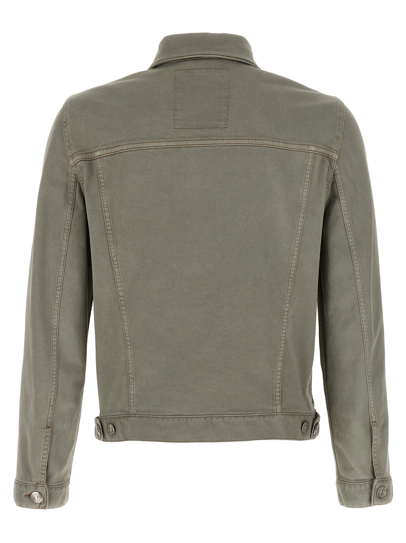 Brunello Cucinelli Gray Cotton Denim Jacket Brunello Cucinelli