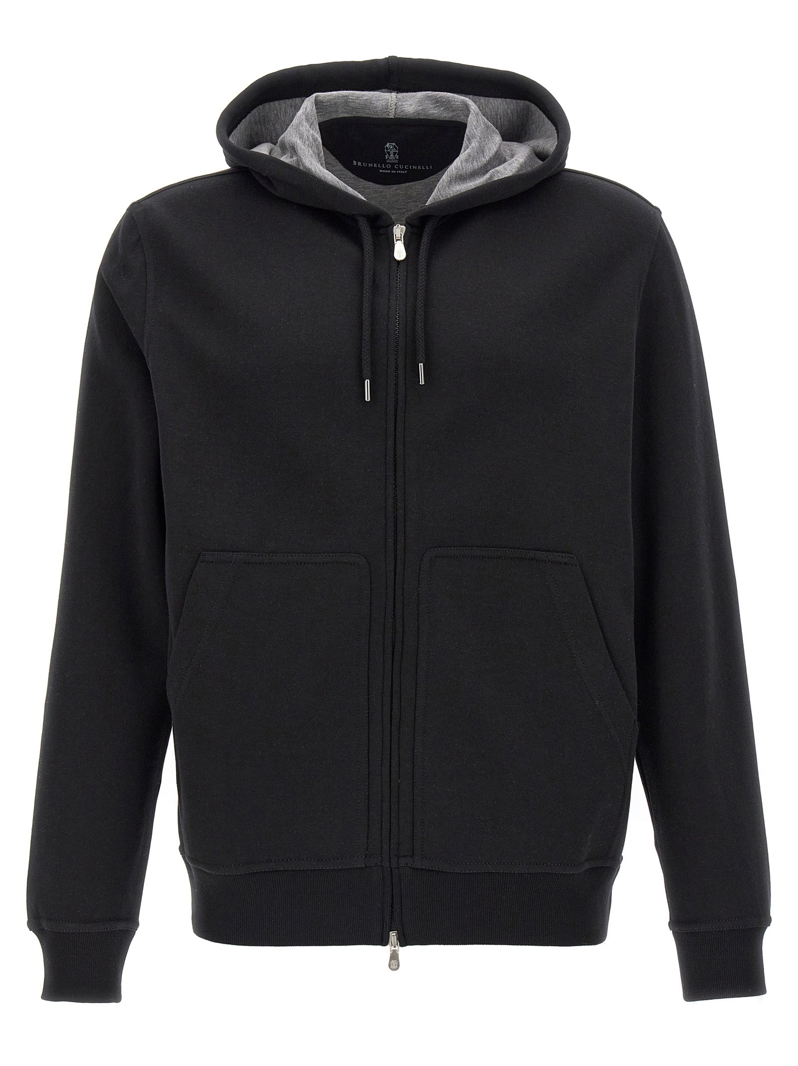 Brunello Cucinelli Black Cotton Sweatshirt Brunello Cucinelli
