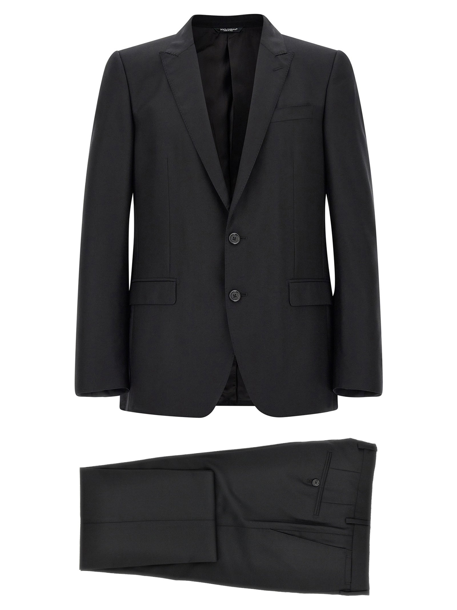 Dolce & Gabbana Black Virgin Wool Two-Piece Suit Dolce & Gabbana