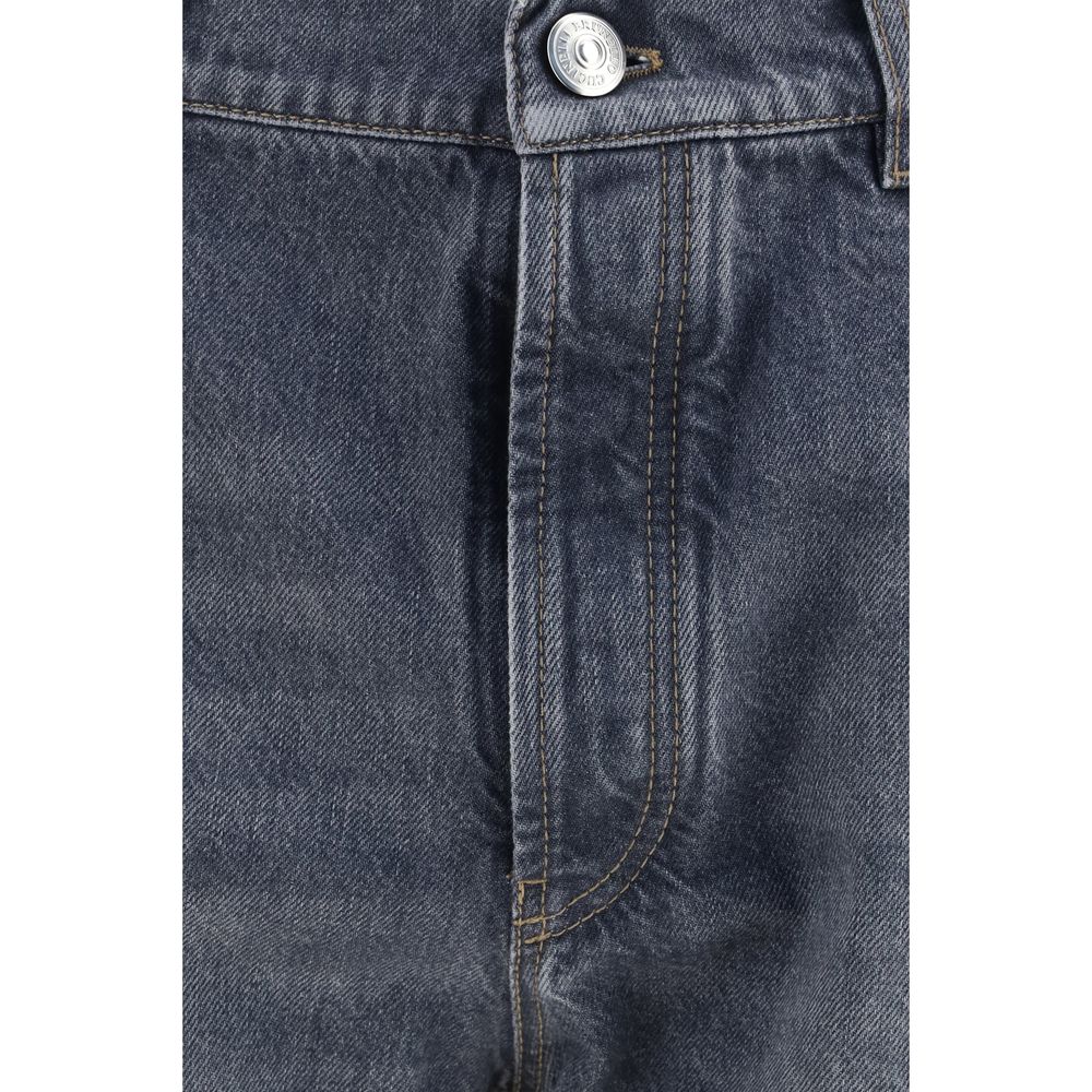 Brunello Cucinelli Gray Cotton Straight-Leg Jeans Brunello Cucinelli