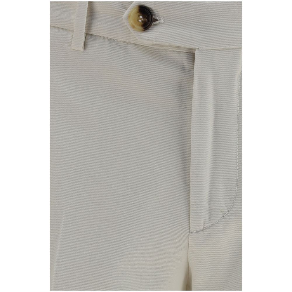 Brunello Cucinelli White Cotton Casual Pants Brunello Cucinelli