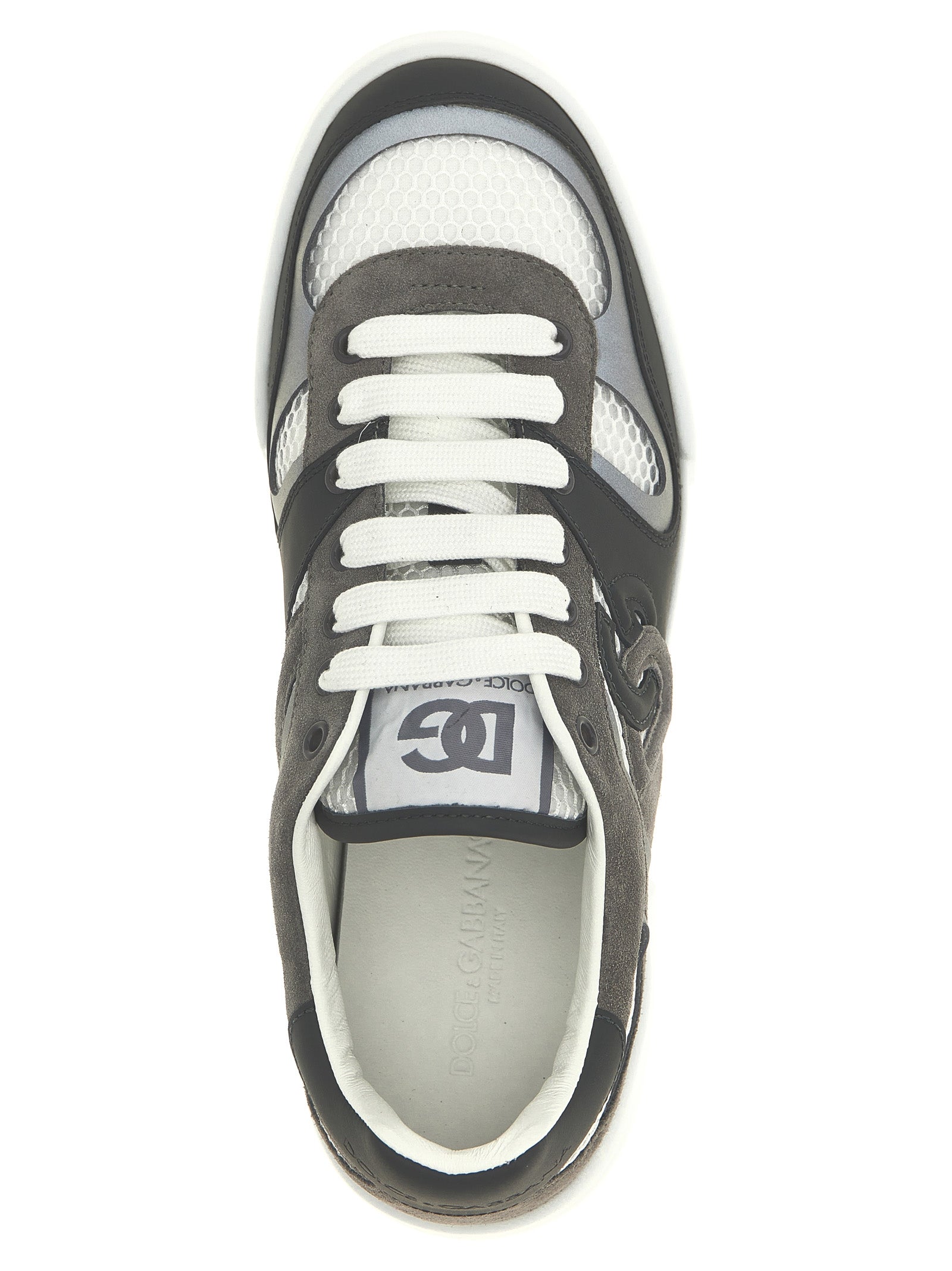 Dolce & Gabbana Gray Calfskin Athletic Sneakers Dolce & Gabbana