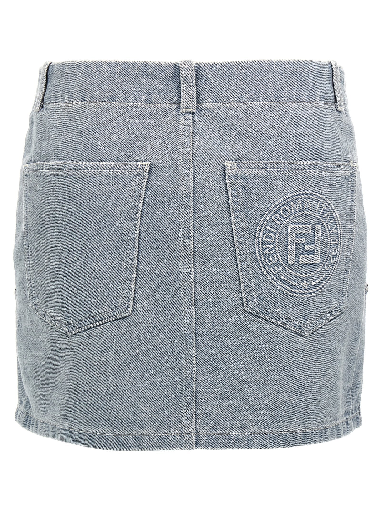Fendi Gray Cotton Long Skirt Fendi