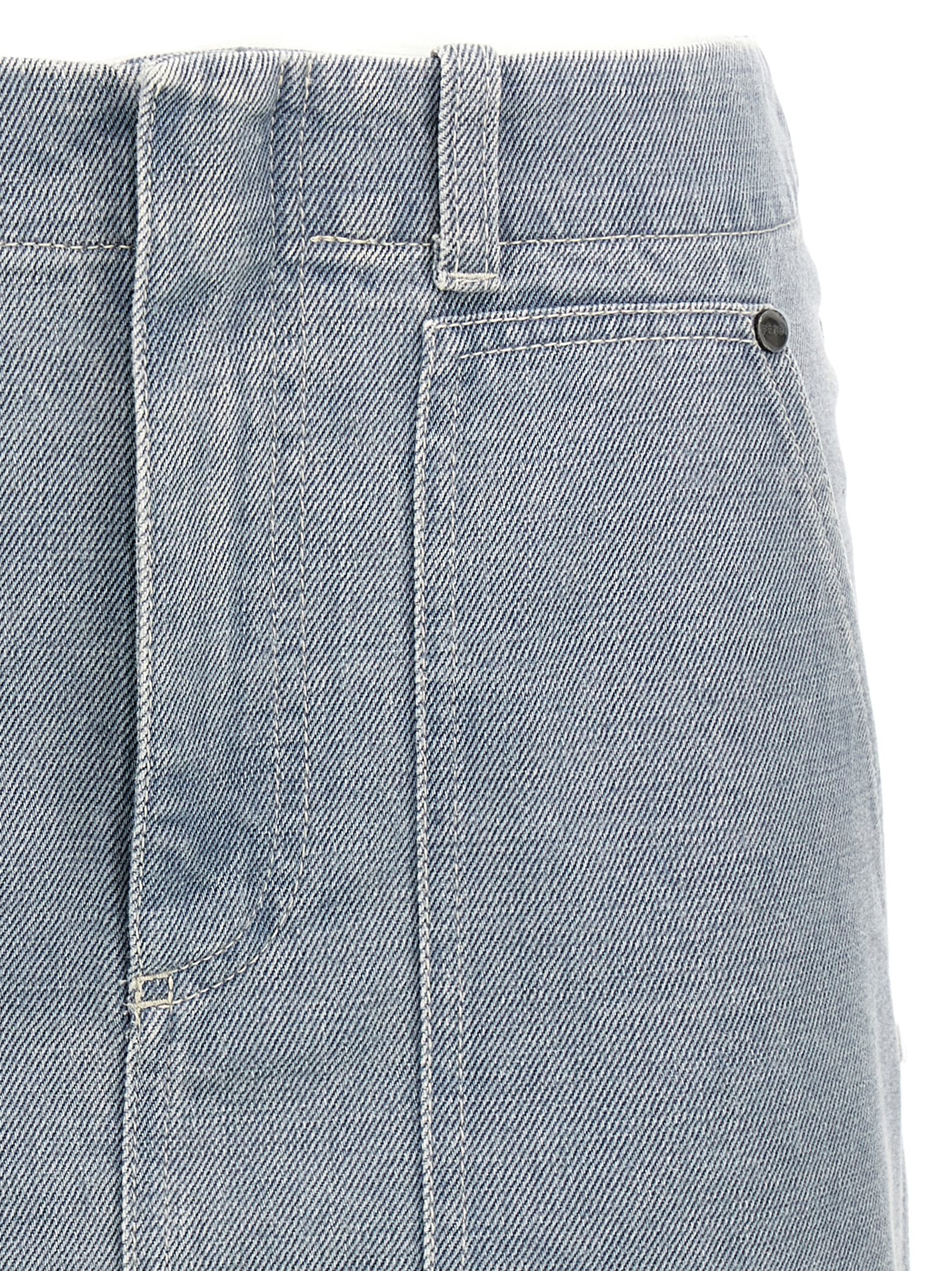Fendi Gray Cotton Long Skirt Fendi