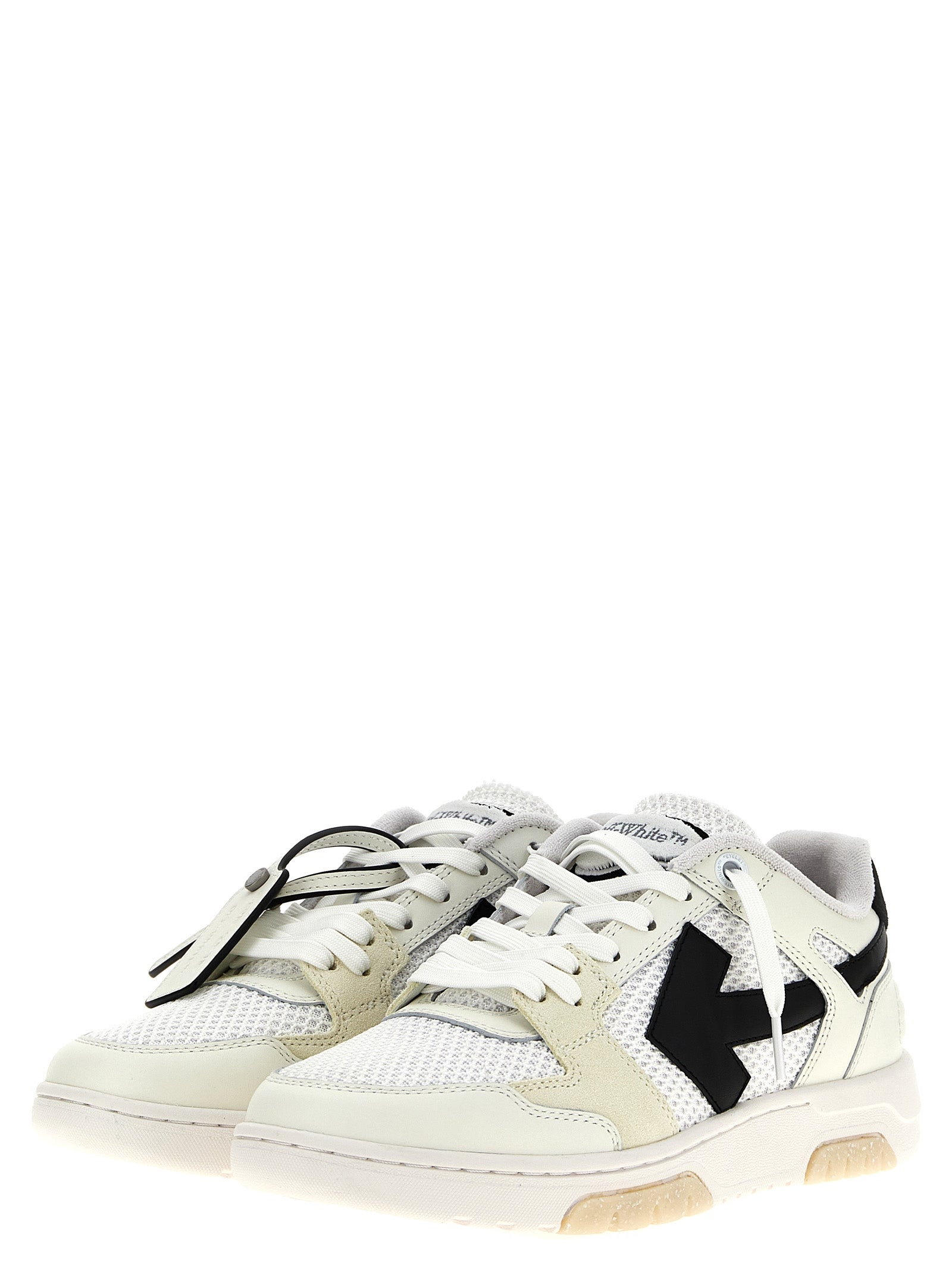 Off-White Bicolor Bovine Leather Athletic Sneakers Off-White