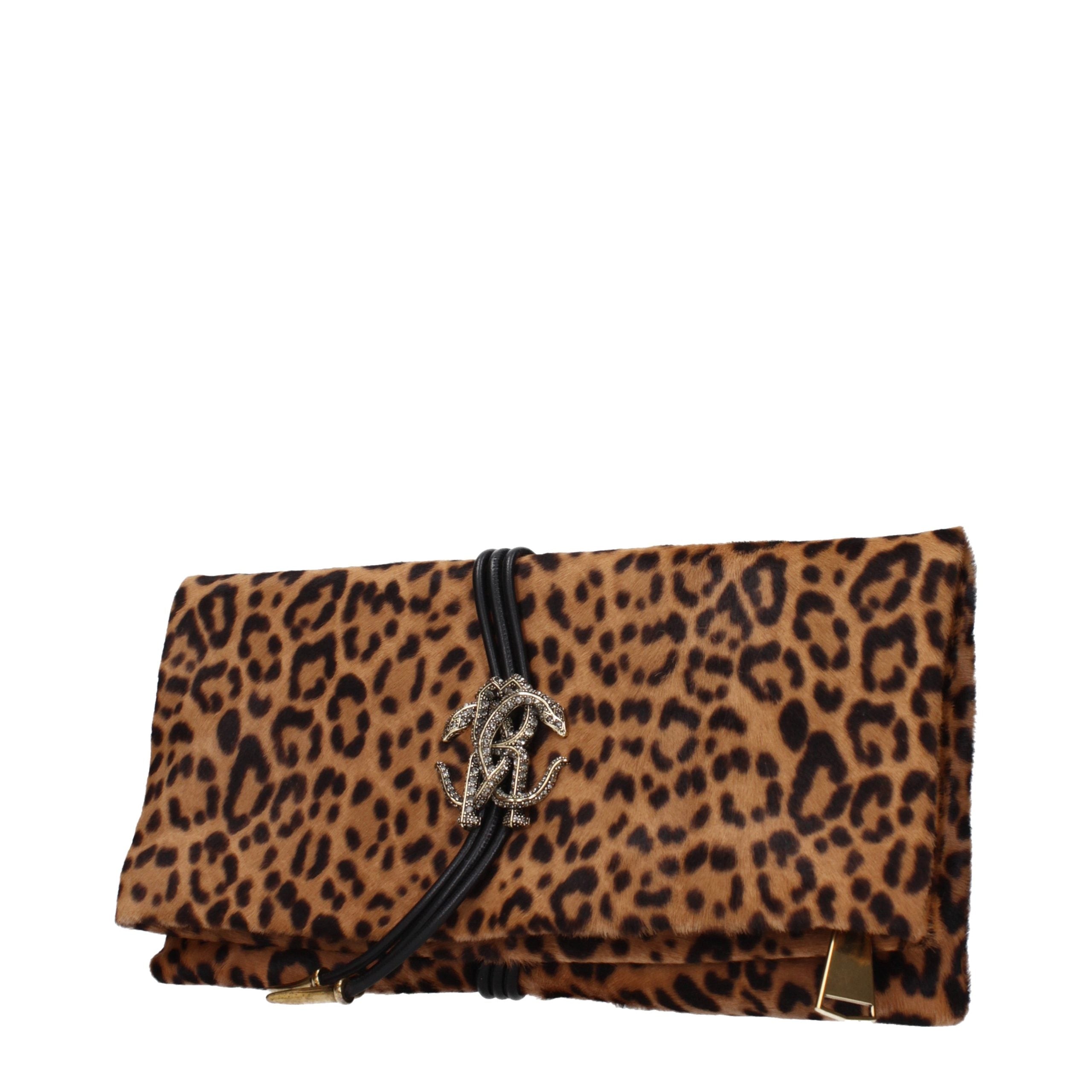 Roberto Cavalli Brown Horsehair Clutch Bag Roberto Cavalli