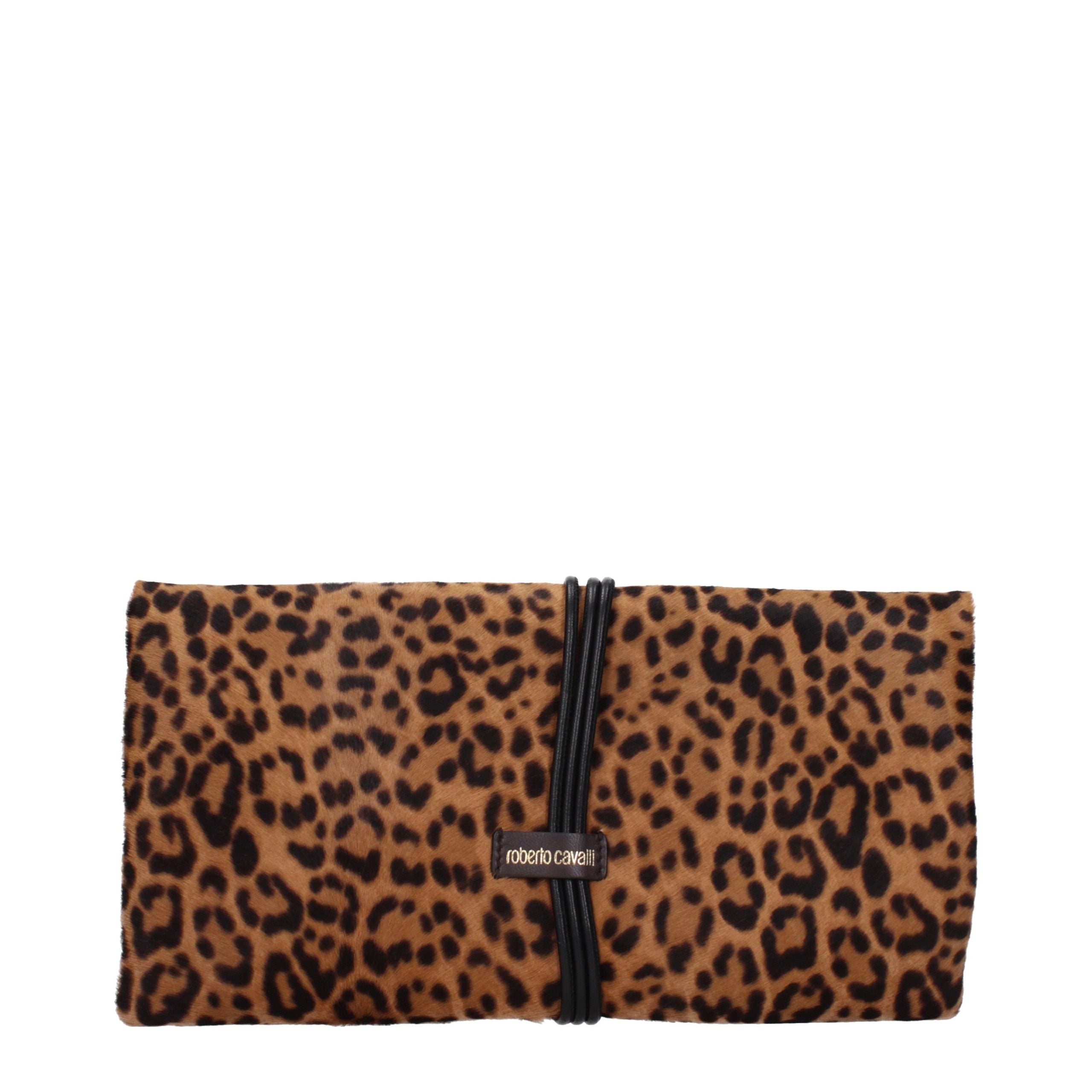 Roberto Cavalli Brown Horsehair Clutch Bag Roberto Cavalli