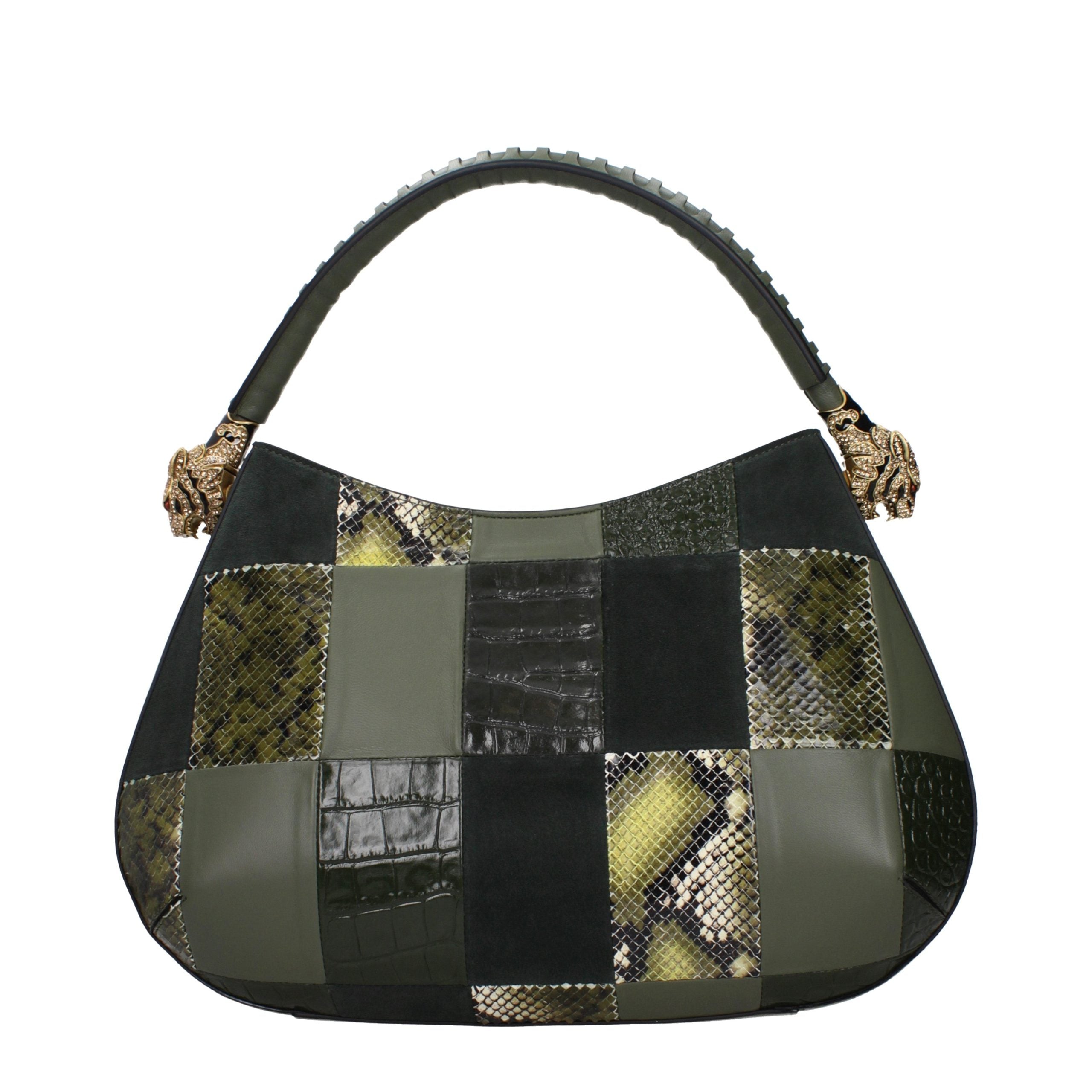 Roberto Cavalli Green Leather Handbag Roberto Cavalli
