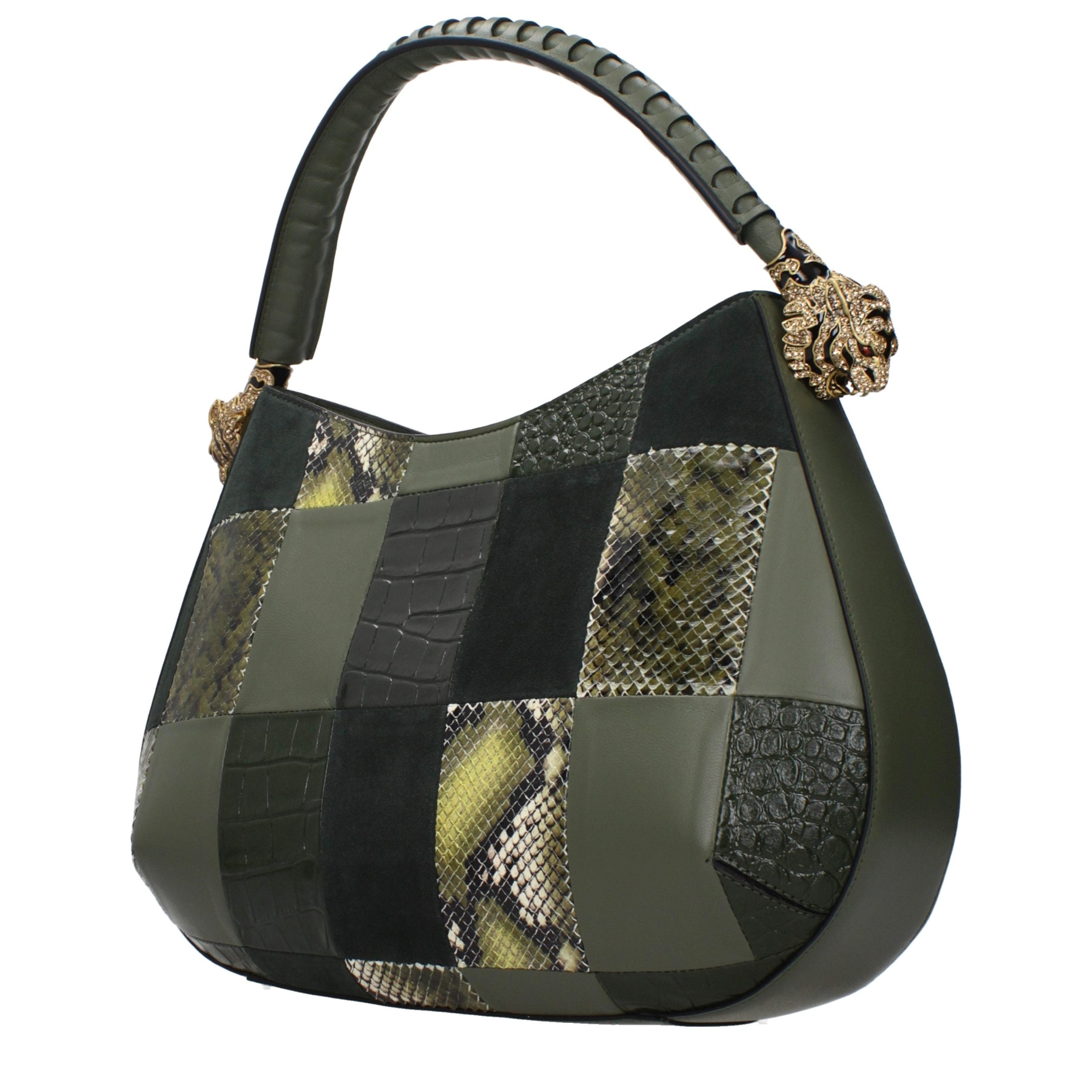 Roberto Cavalli Green Leather Handbag Roberto Cavalli