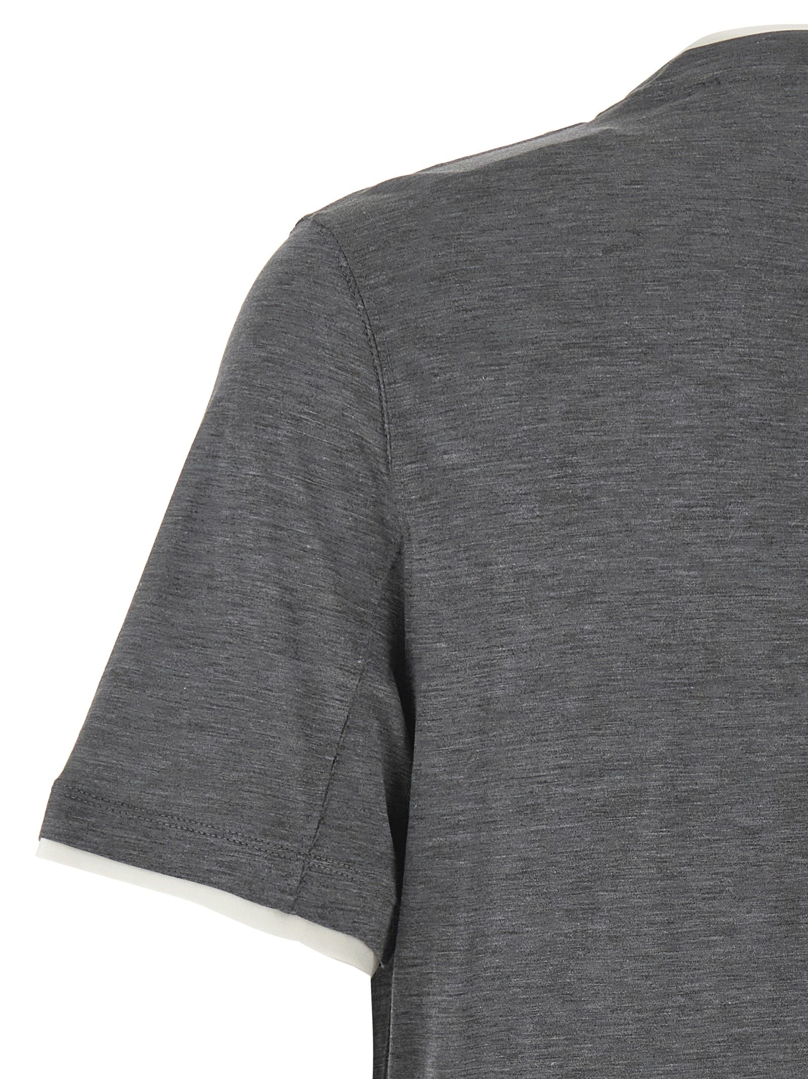 Brunello Cucinelli Gray Silk T-Shirt Brunello Cucinelli