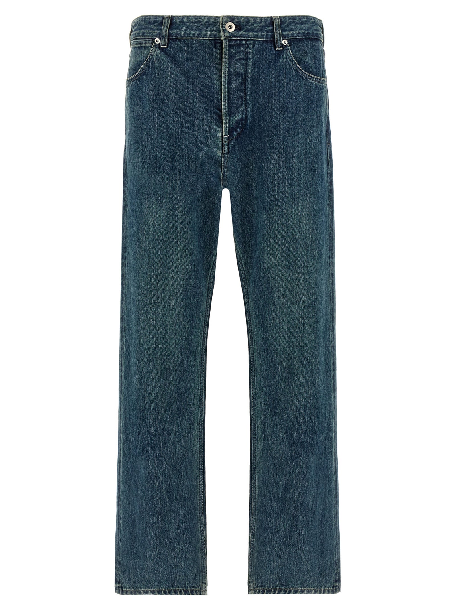 Jil Sander Blue Cotton Straight-Leg Jeans Jil Sander