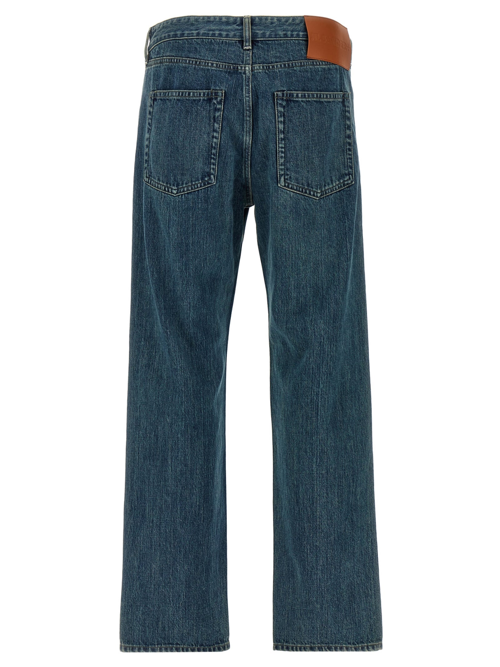 Jil Sander Blue Cotton Straight-Leg Jeans Jil Sander