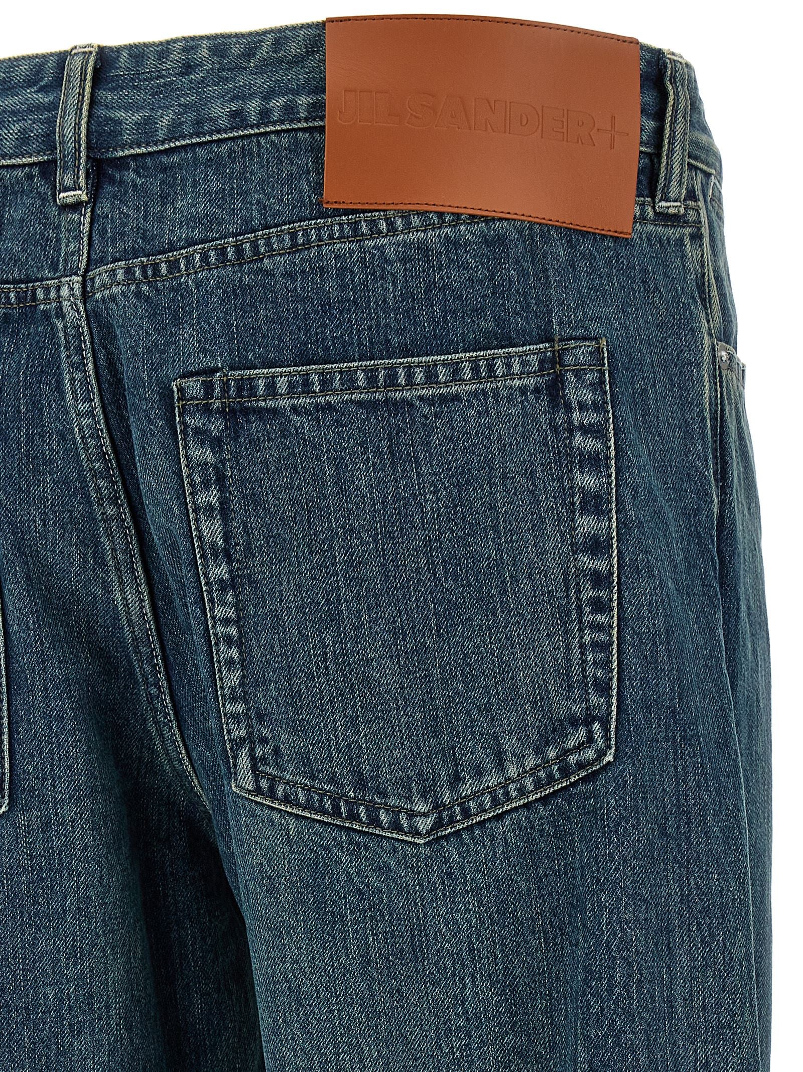Jil Sander Blue Cotton Straight-Leg Jeans Jil Sander