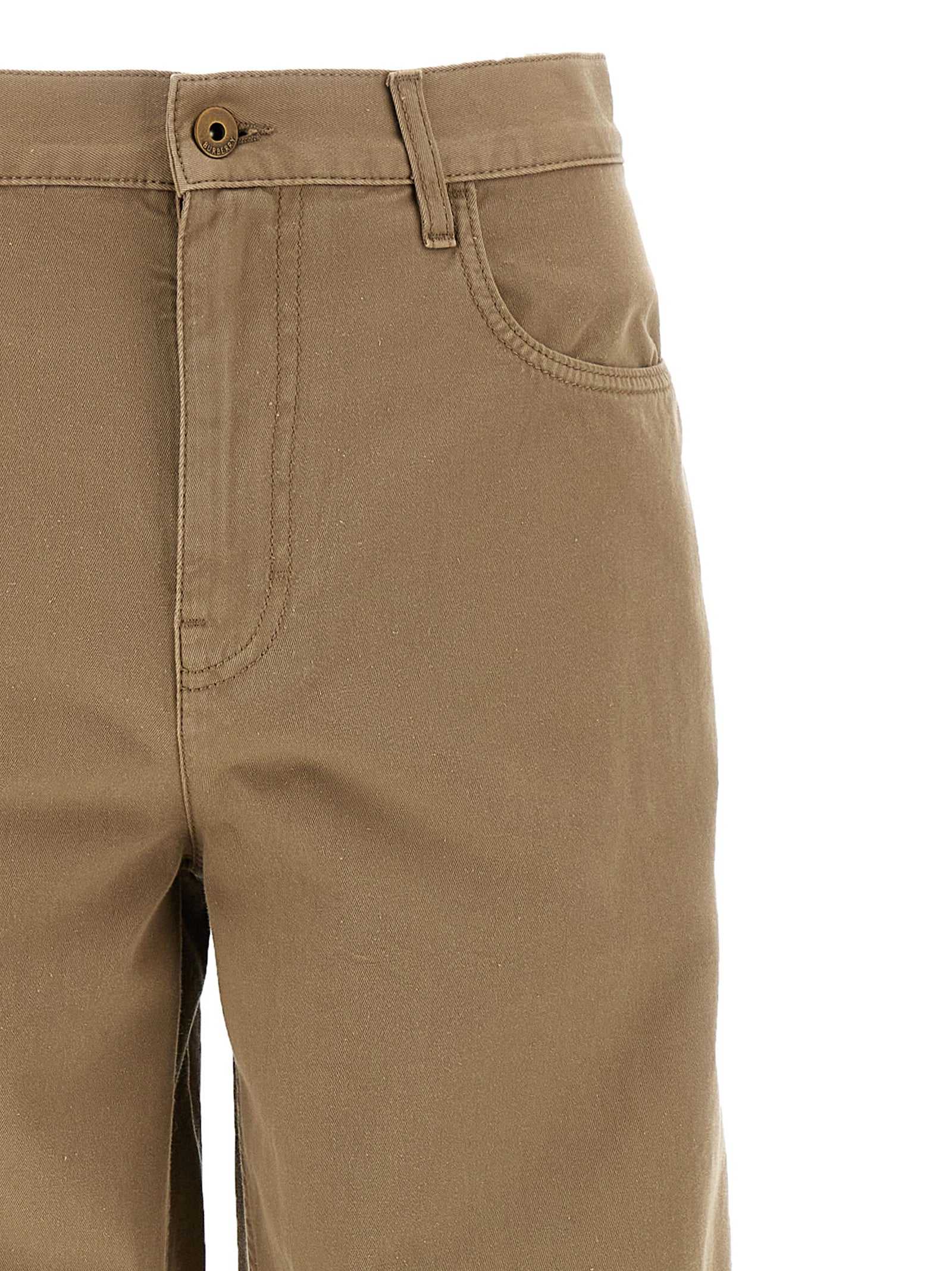 Burberry Beige Cotton Casual Pants Burberry