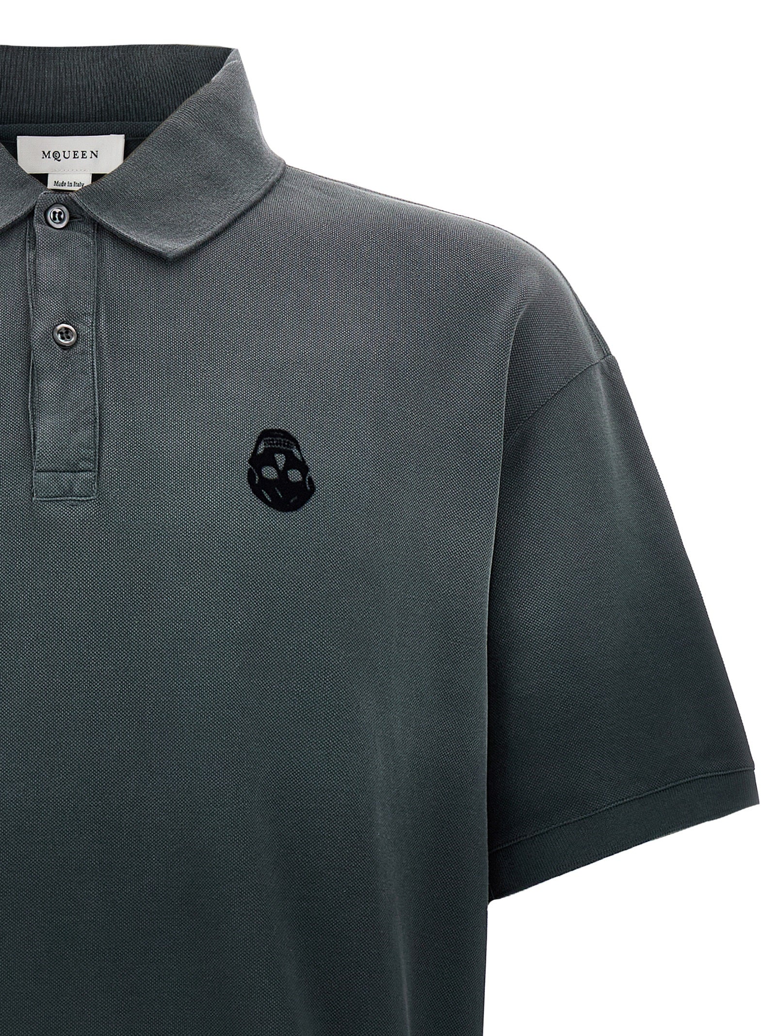 Alexander McQueen Gray Cotton Polo Shirt Alexander McQueen