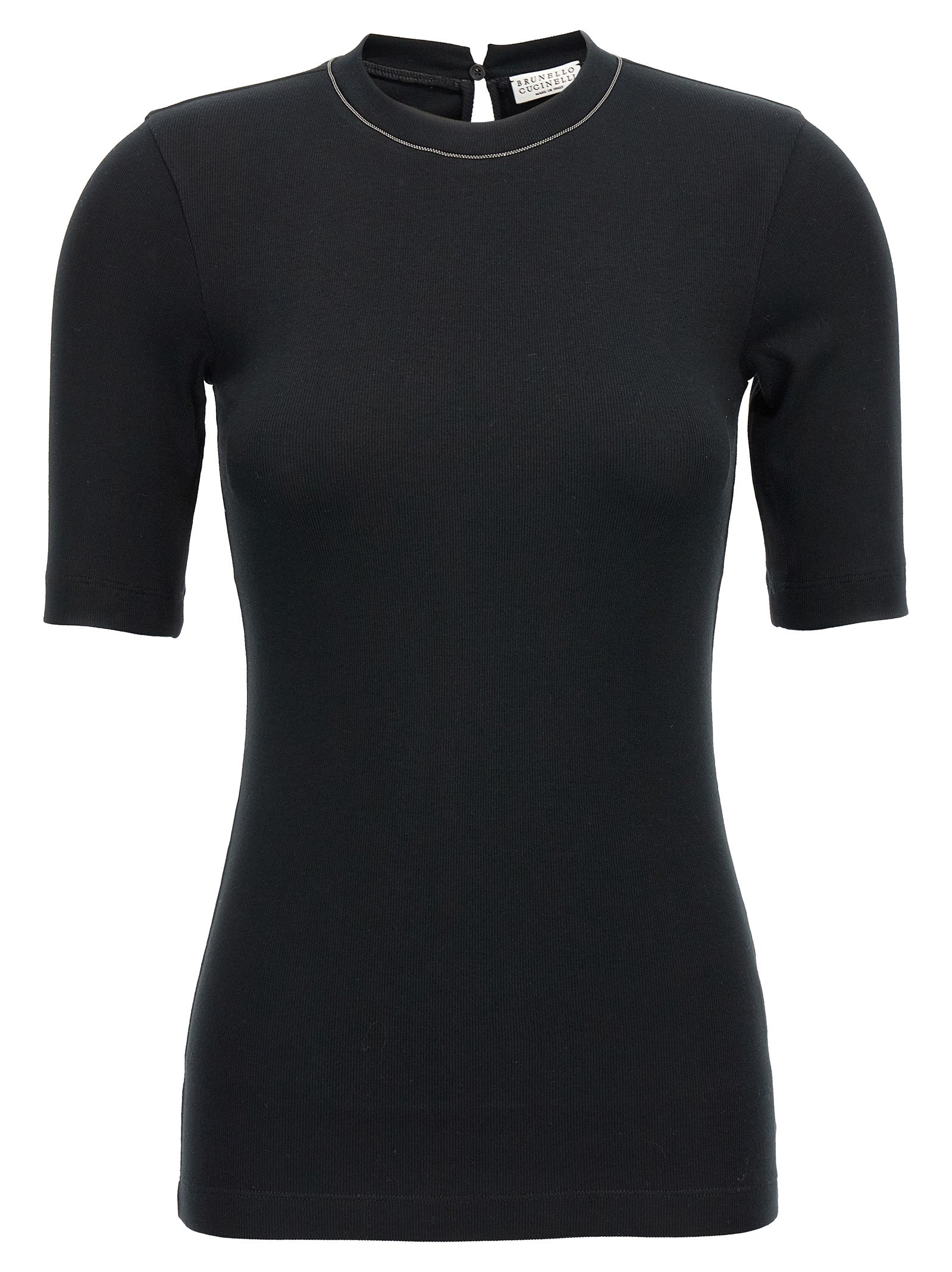 Brunello Cucinelli Black Cotton T-Shirt Brunello Cucinelli