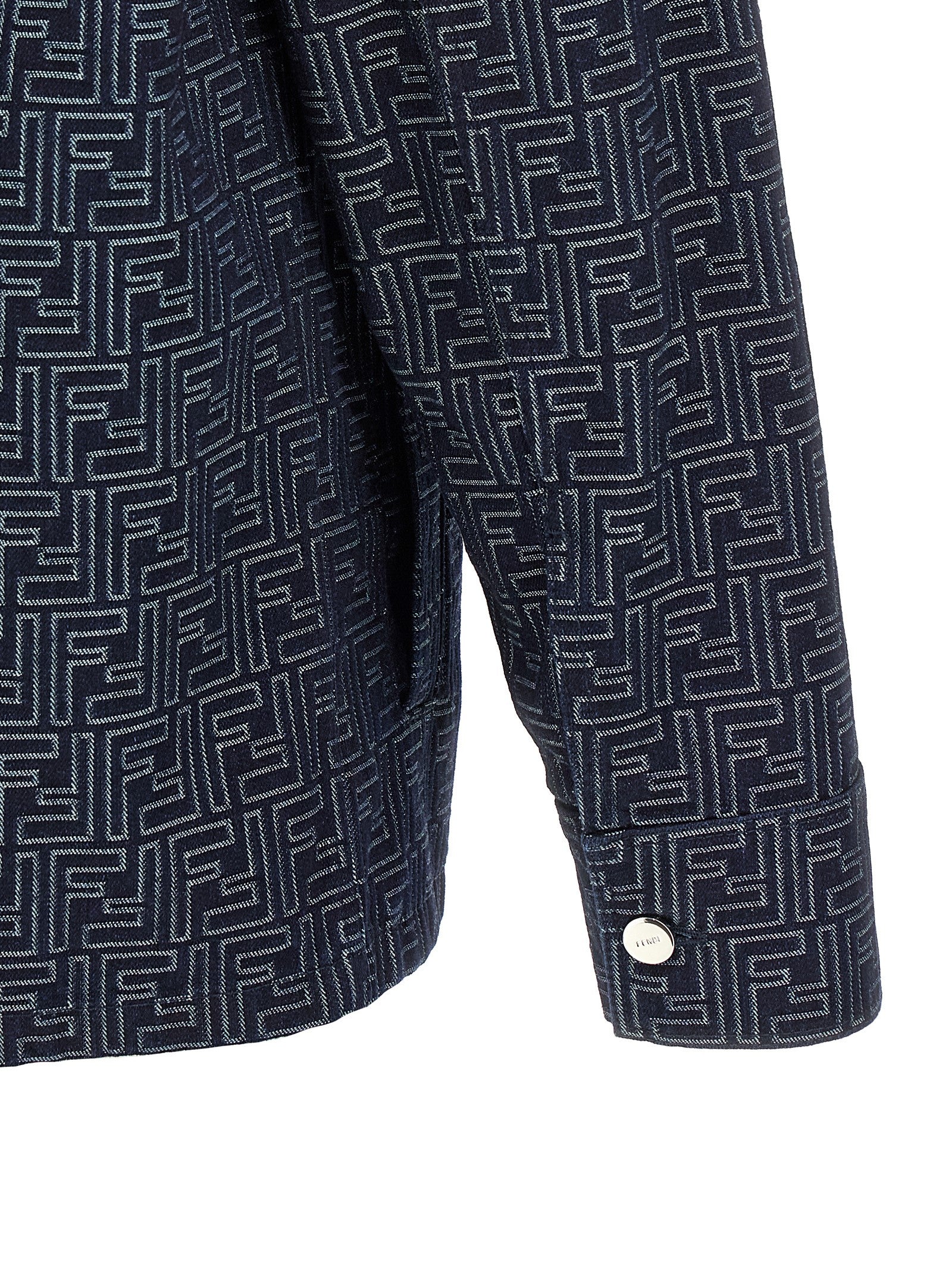 Fendi Blue Cotton Denim Jacket Fendi