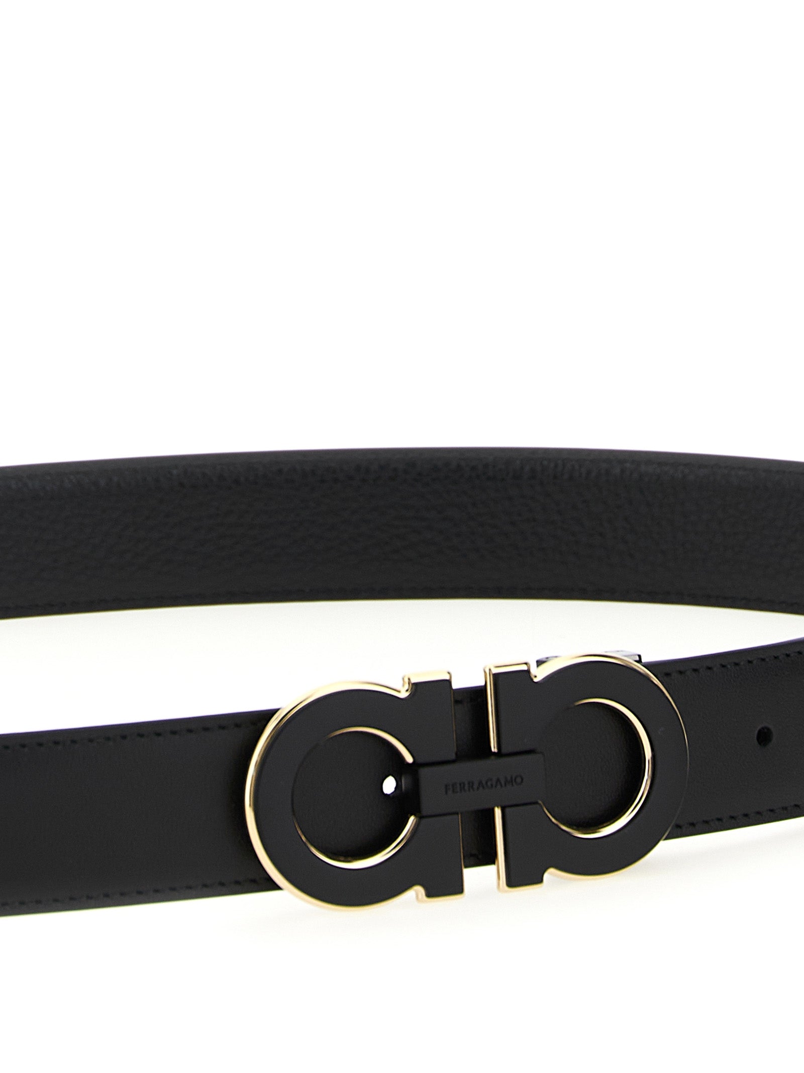 Ferragamo Black Calfskin Regular Belt Ferragamo