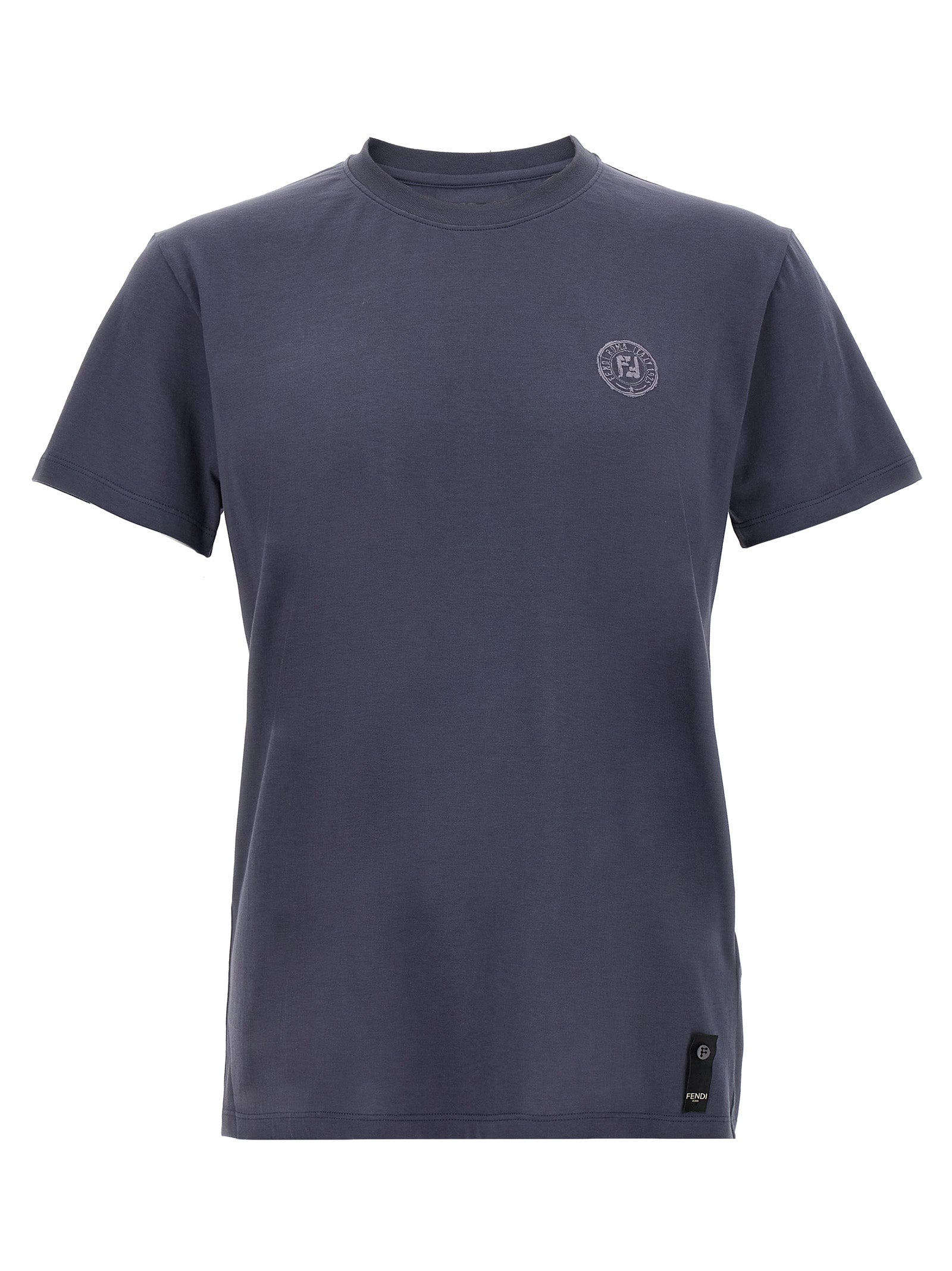 Fendi Blue Cotton T-Shirt Fendi