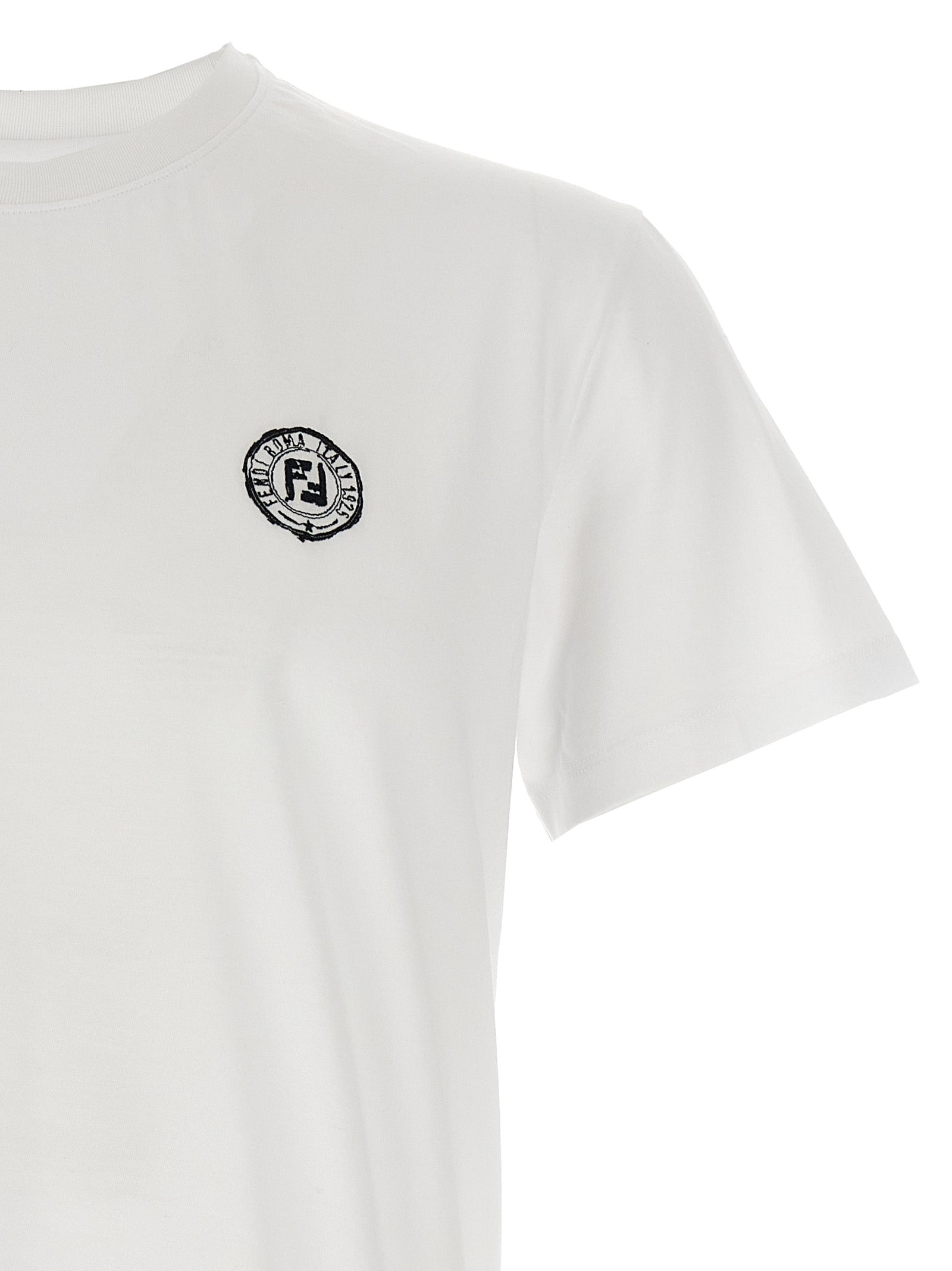 Fendi White Cotton T-Shirt Fendi