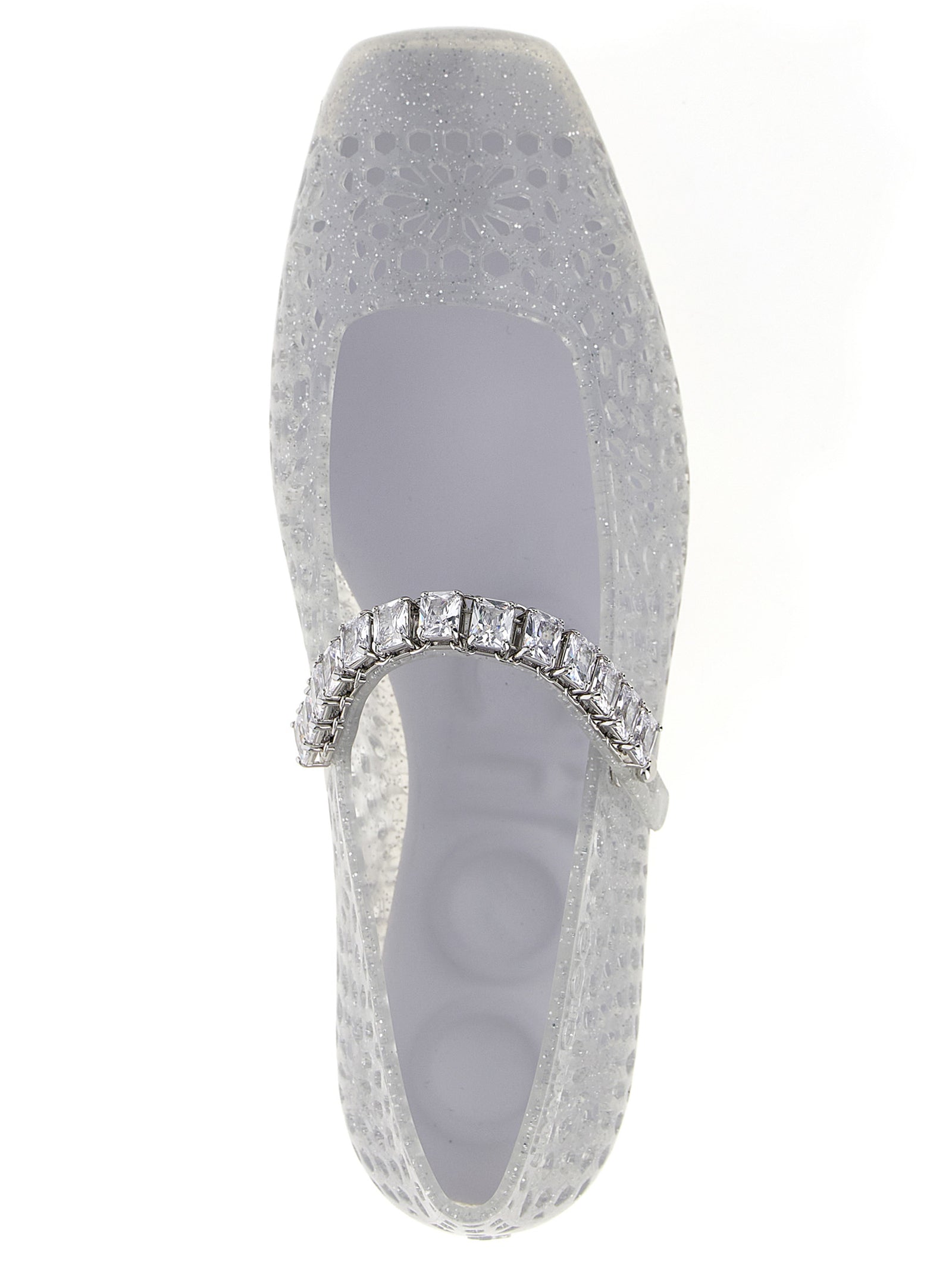 Jimmy Choo Silver Plastic Ballet Flats Jimmy Choo