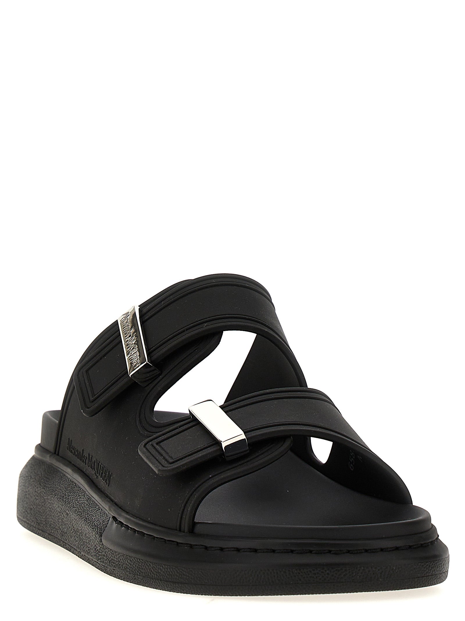 Alexander McQueen Black Rubber Slides Alexander McQueen