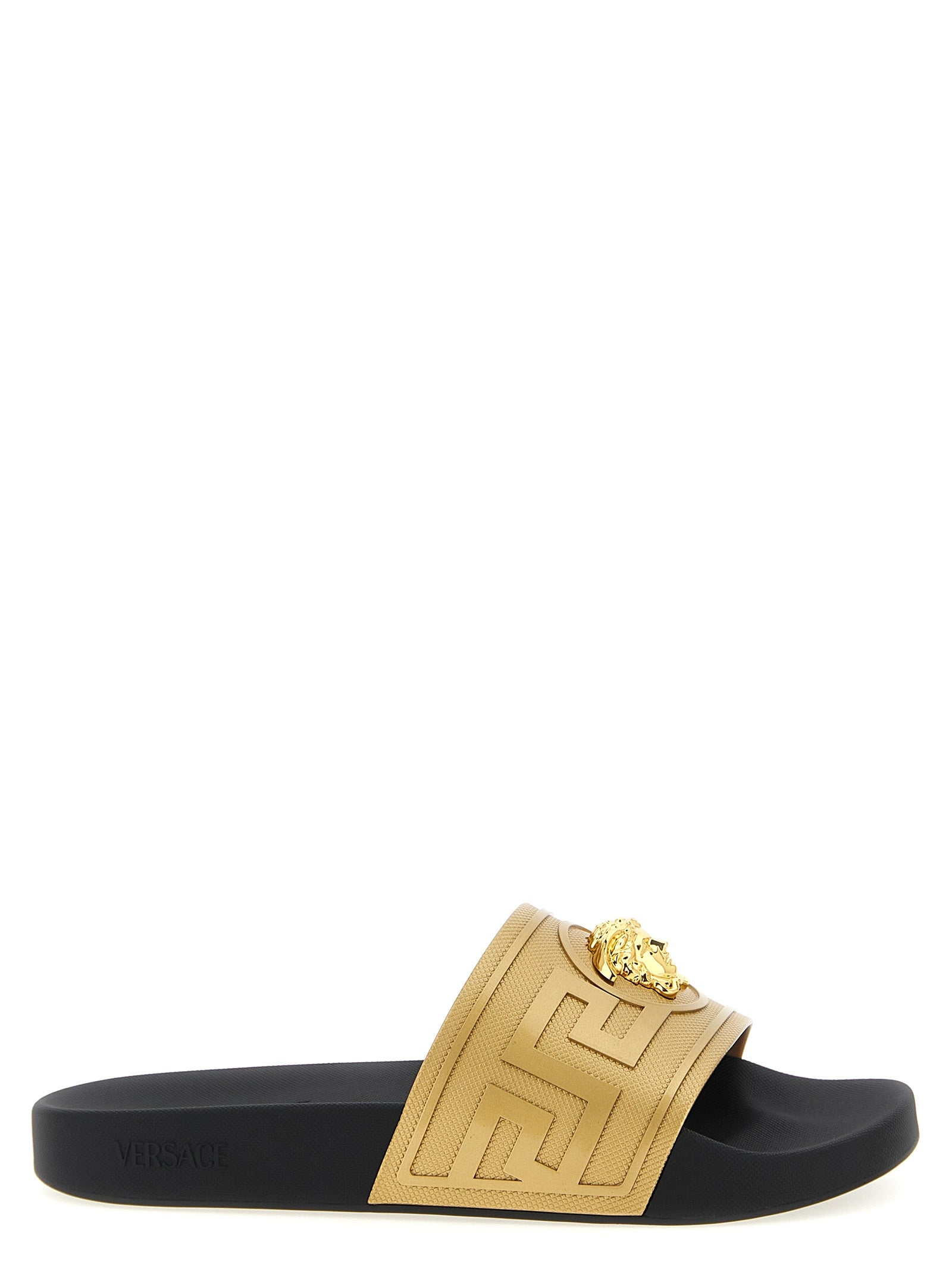 Versace Gold Glass Slides Versace