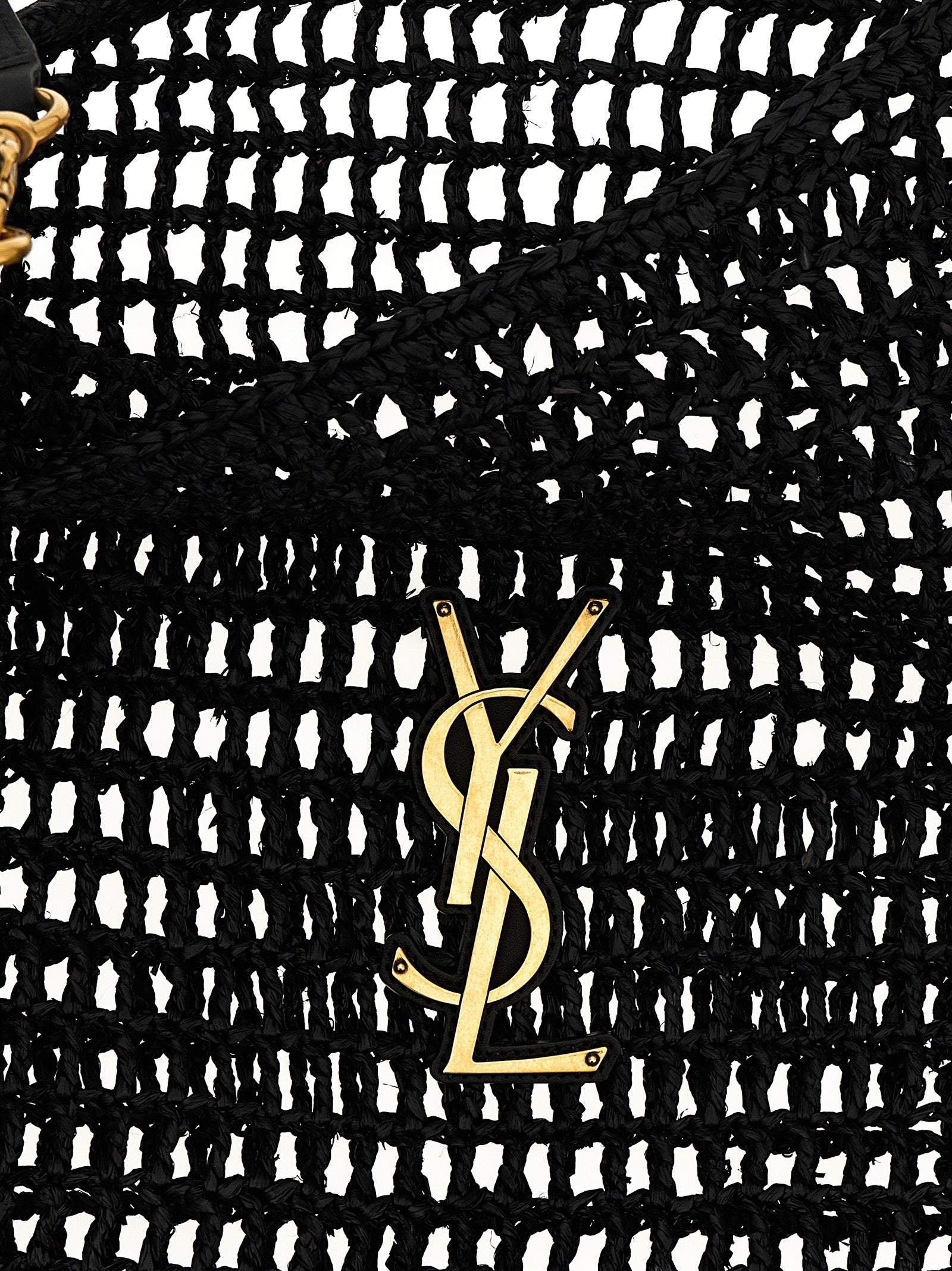 Saint Laurent Black Raffia Shoulder Bag Saint Laurent