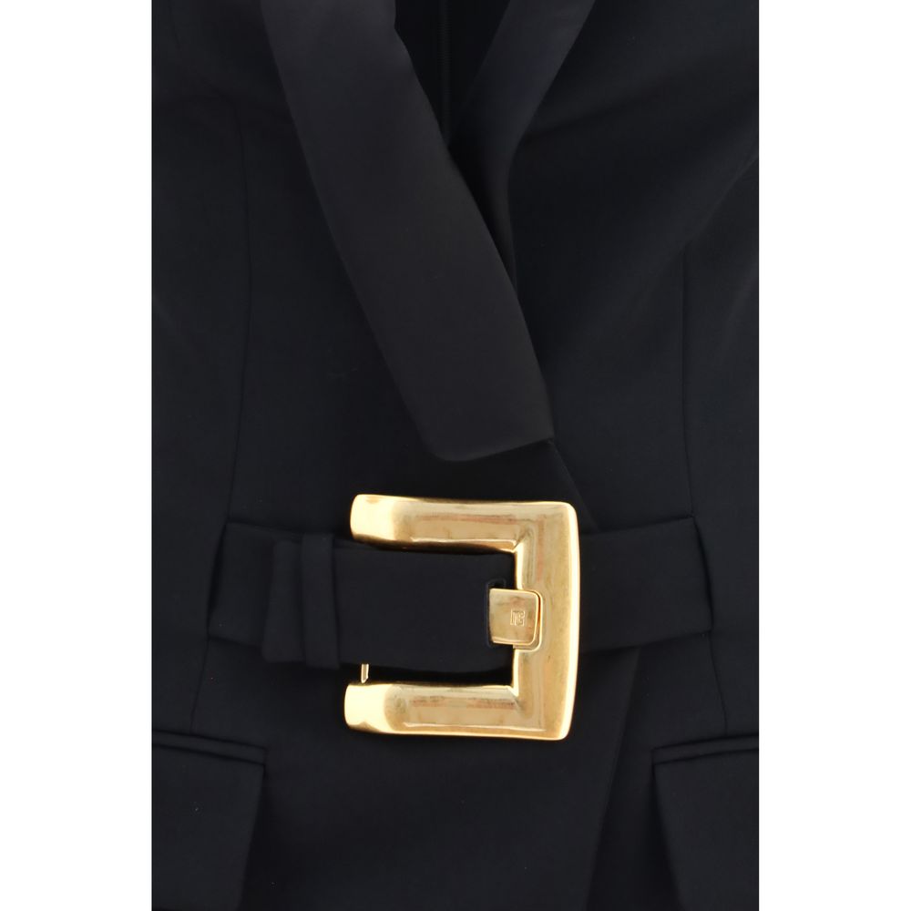 Balmain Black Wool Oves Aries Casual Dress Balmain