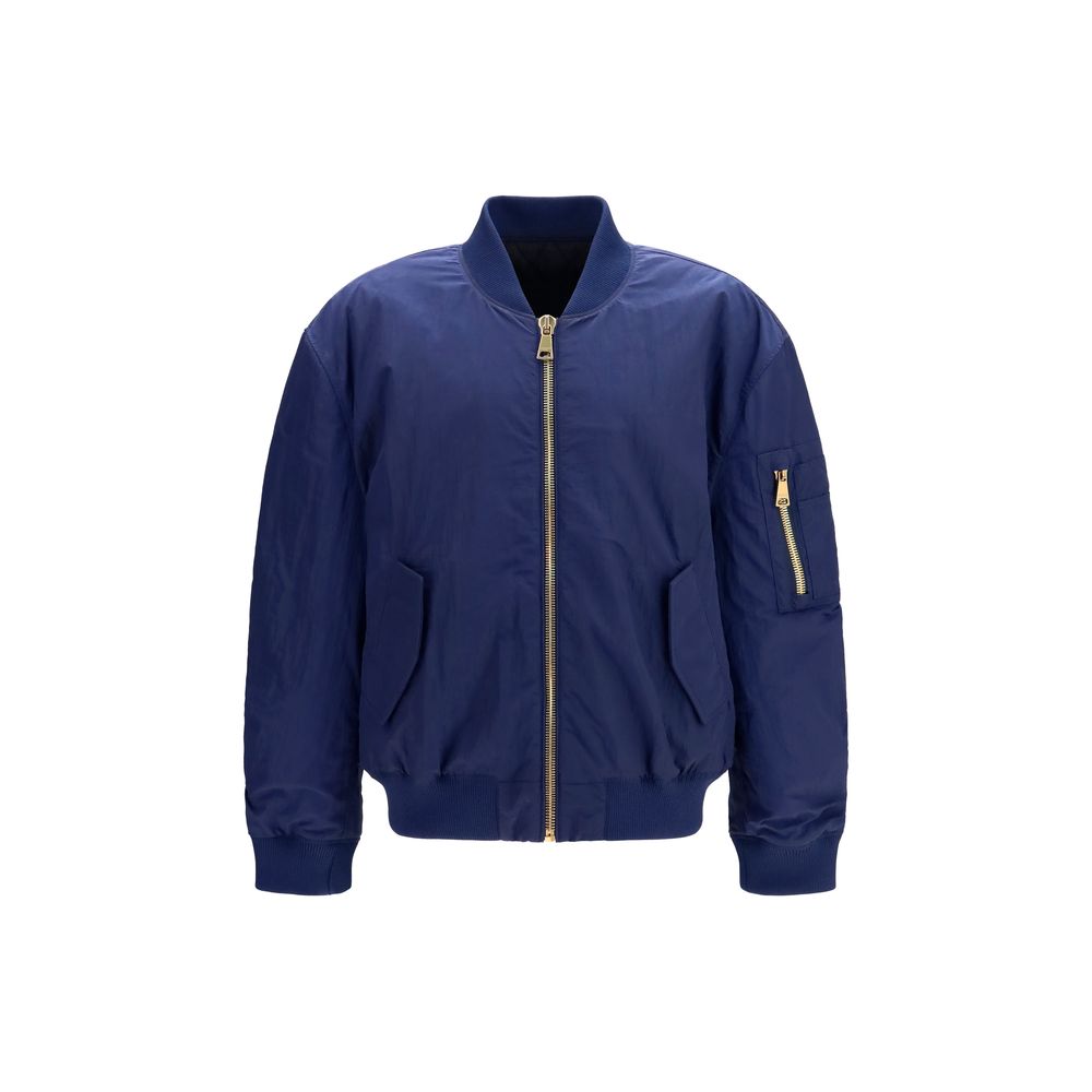 Balmain Blue Polyamide Bomber Balmain