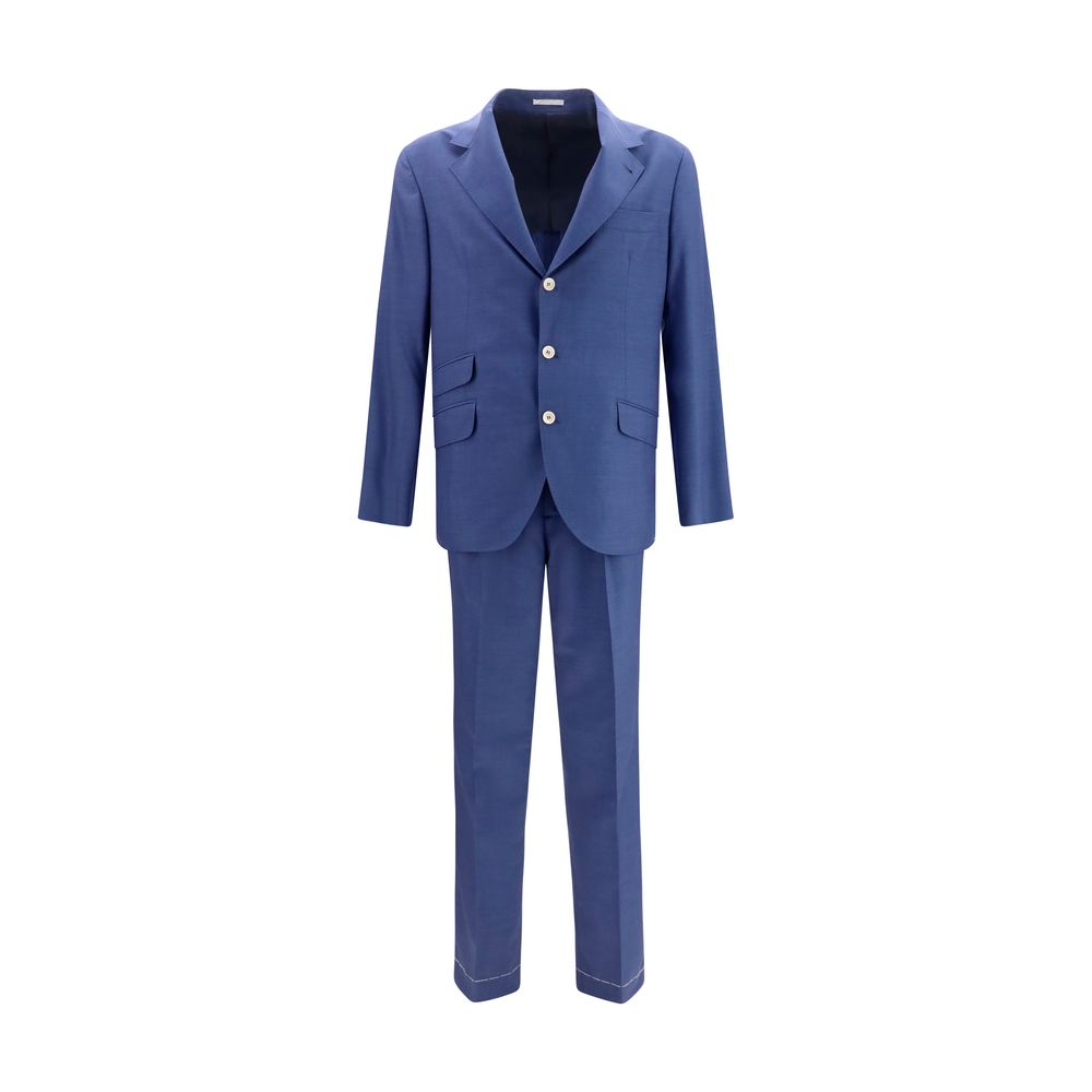 Brunello Cucinelli Blue Wool Oves Aries Two-Piece Suit Brunello Cucinelli