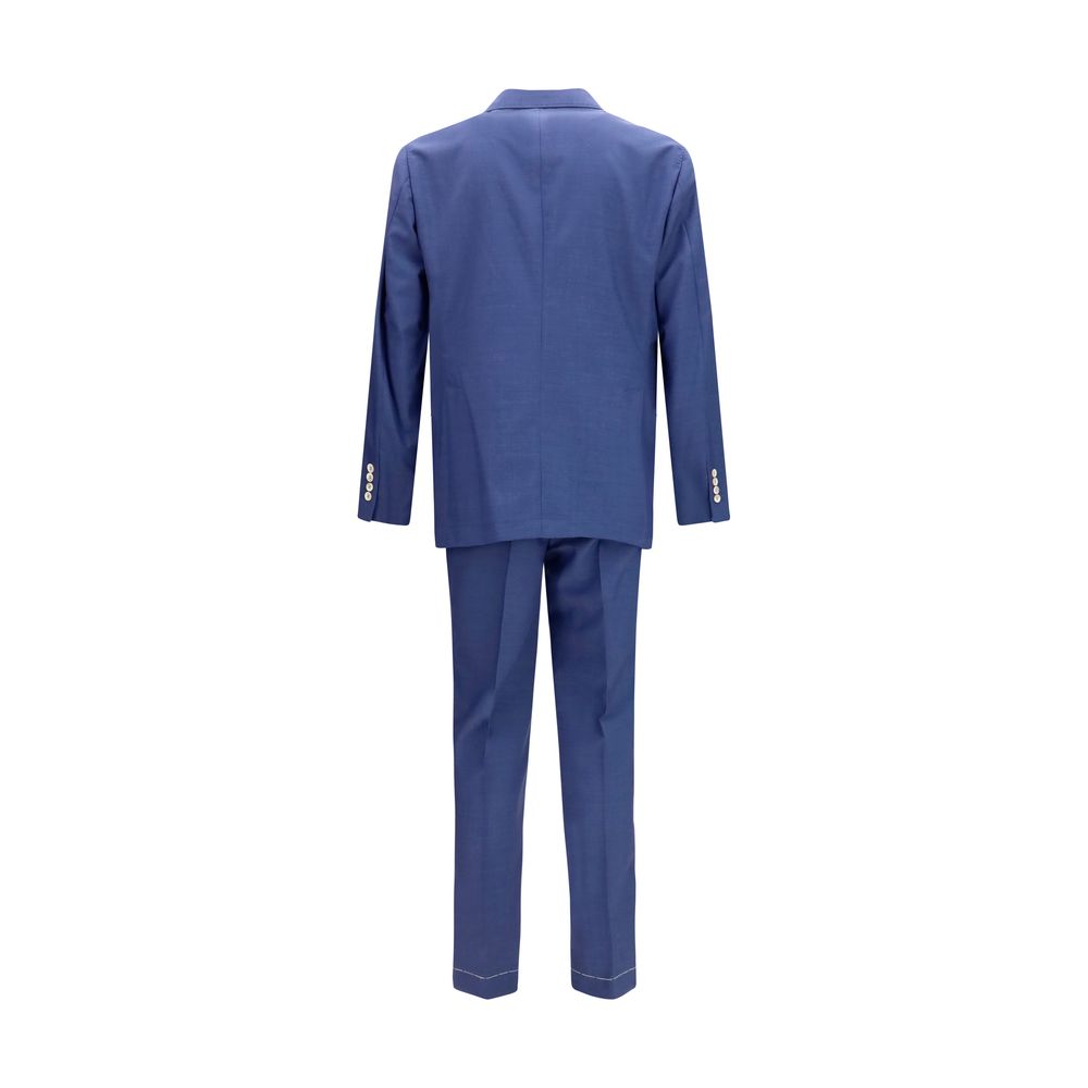 Brunello Cucinelli Blue Wool Oves Aries Two-Piece Suit Brunello Cucinelli