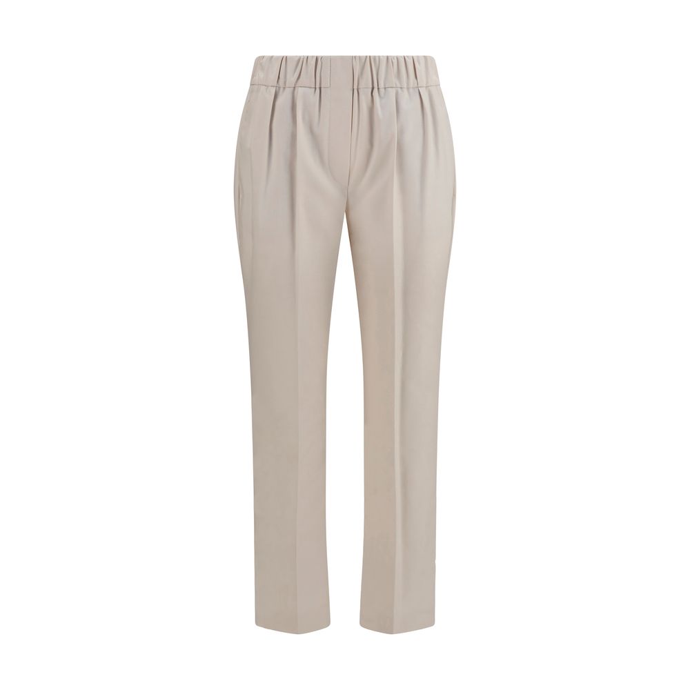 Brunello Cucinelli Beige Cotton Casual Pants Brunello Cucinelli