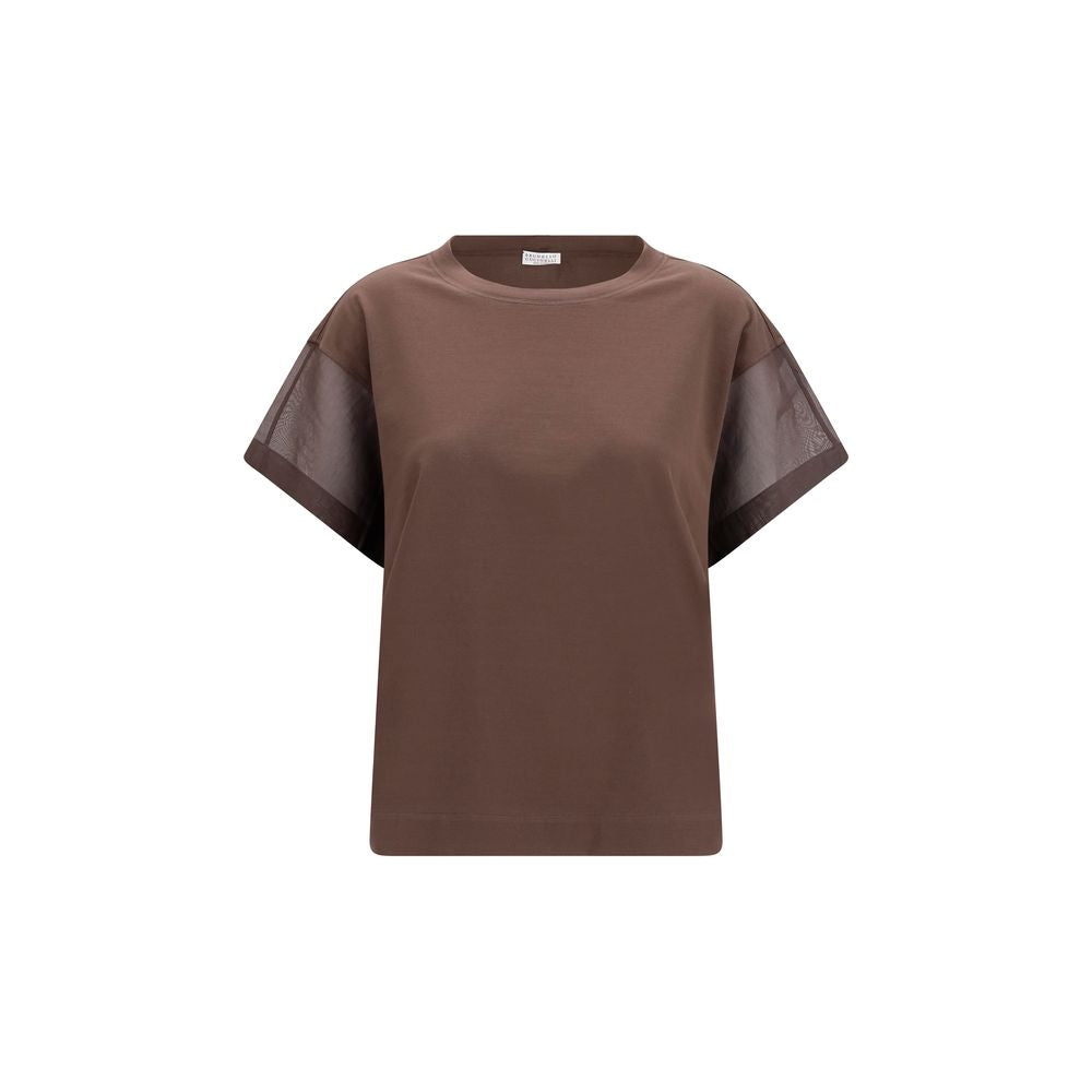 Brunello Cucinelli Brown Cotton T-Shirt Brunello Cucinelli