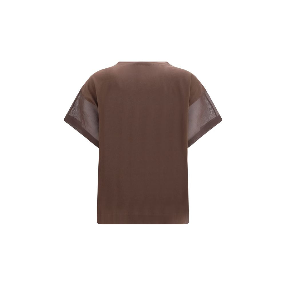 Brunello Cucinelli Brown Cotton T-Shirt Brunello Cucinelli