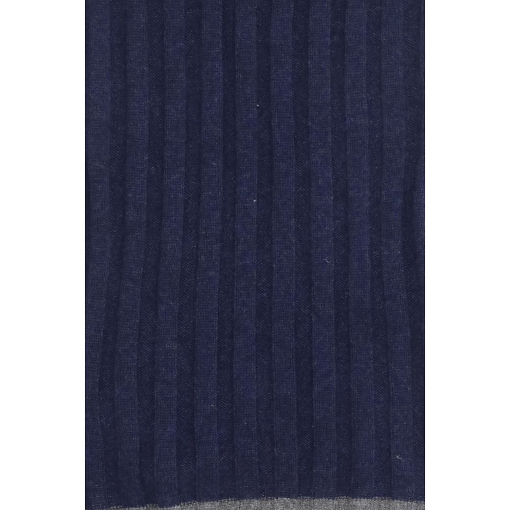 Brunello Cucinelli Blue Cashmere Foulard Brunello Cucinelli