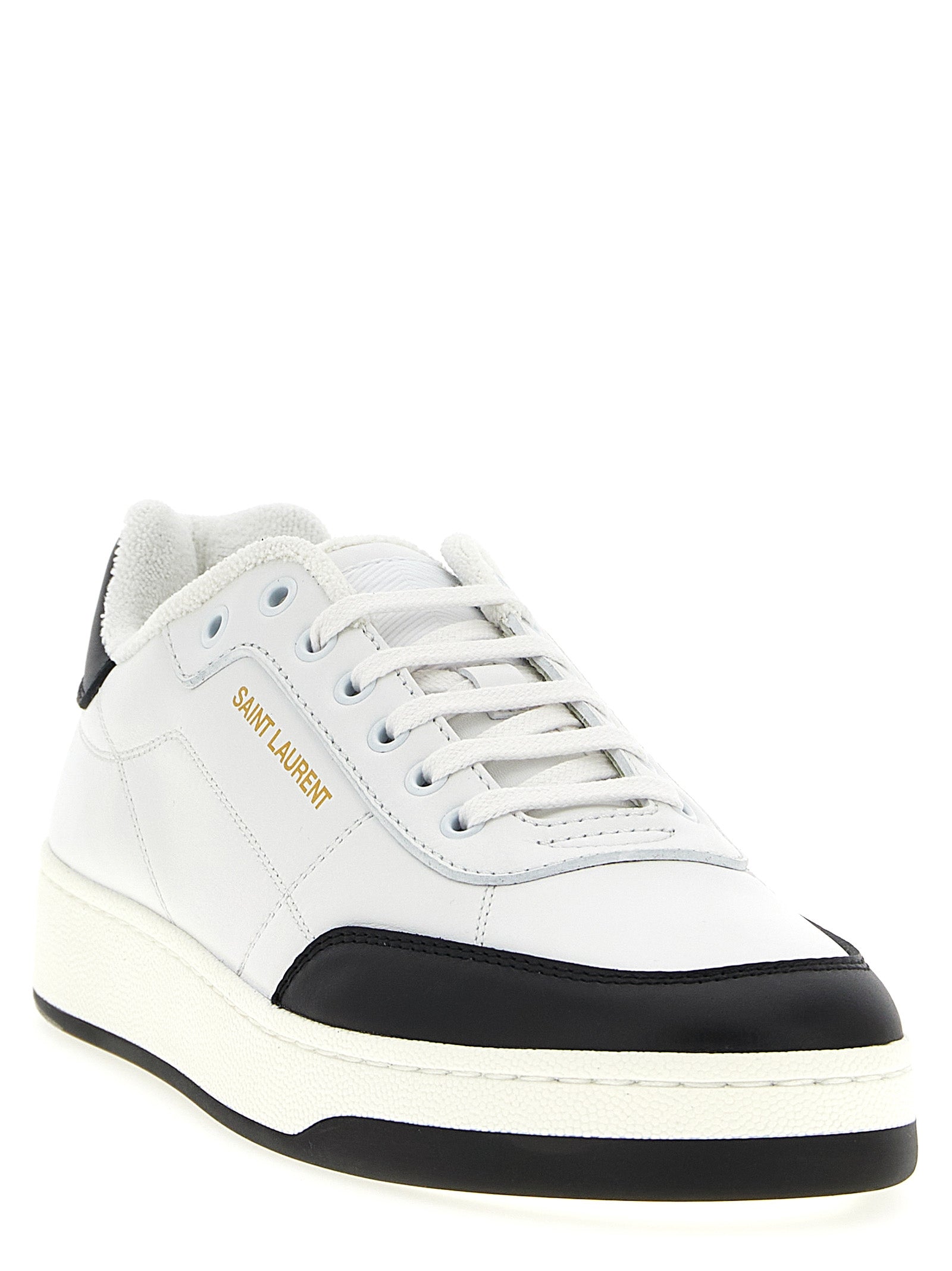 Saint Laurent Bicolor Calfskin Low Top Sneakers Saint Laurent