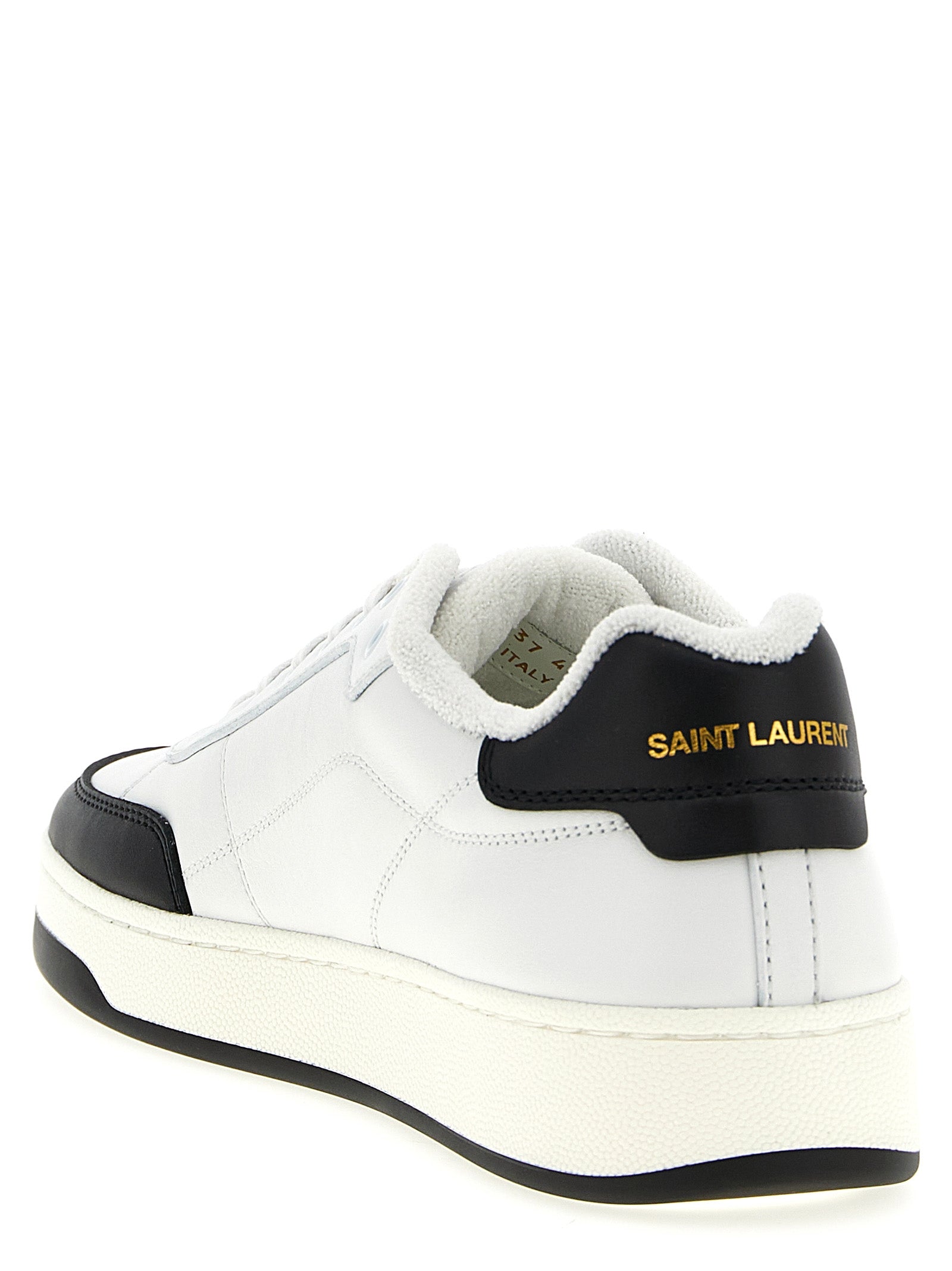 Saint Laurent Bicolor Calfskin Low Top Sneakers Saint Laurent