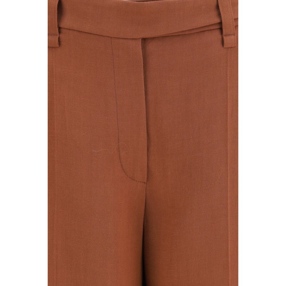 Brunello Cucinelli Brown Viscose Casual Pants Brunello Cucinelli