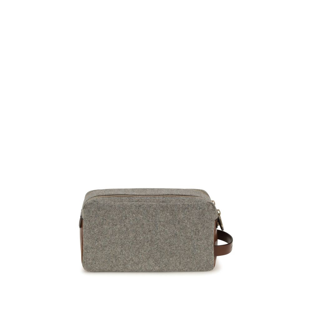 Brunello Cucinelli Gray Wool Oves Aries Wallet Brunello Cucinelli