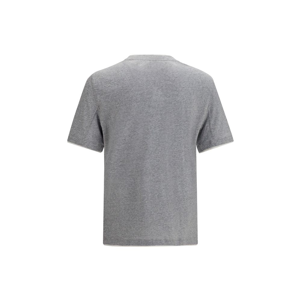 Brunello Cucinelli Gray Cotton T-Shirt Brunello Cucinelli