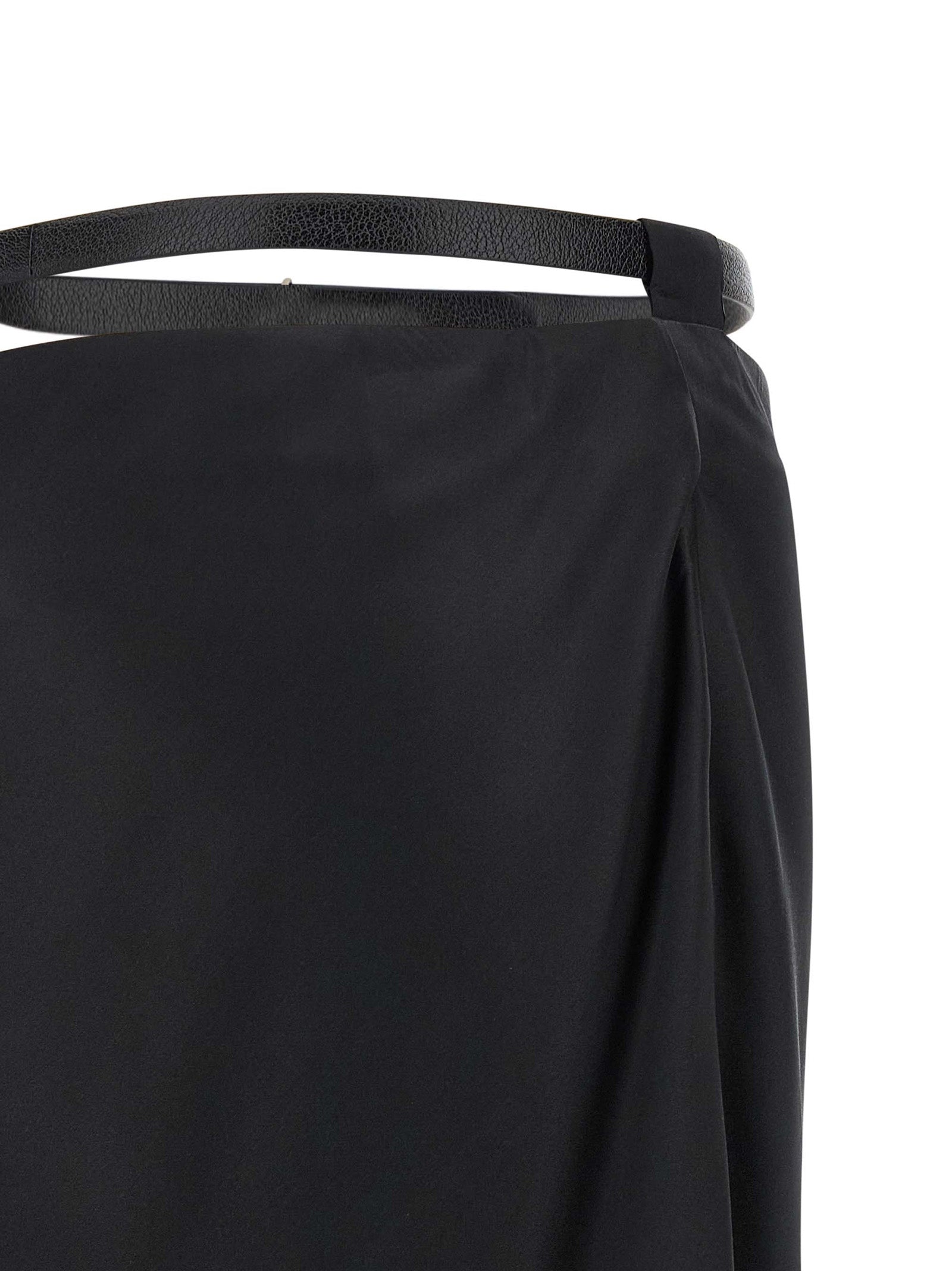 Tom Ford Black Silk Midi Skirt Tom Ford