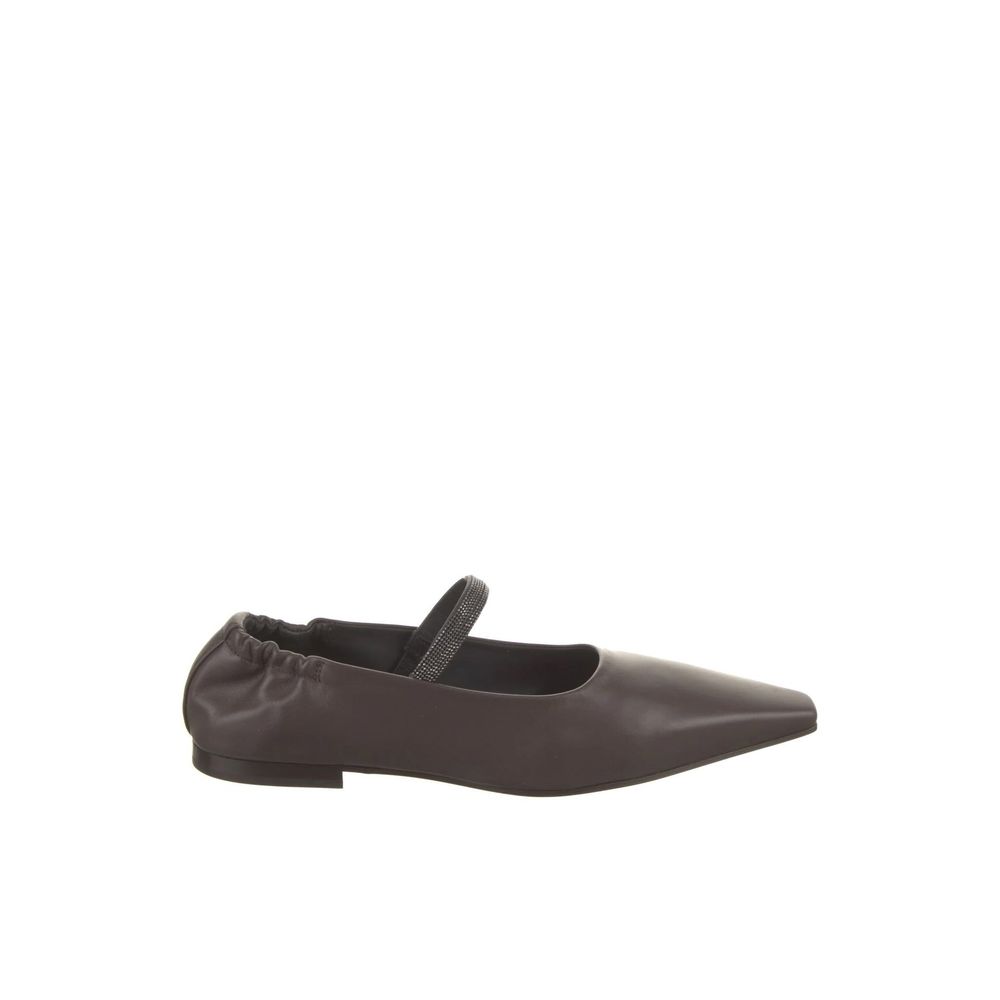 Brunello Cucinelli Brown Leather Ballet Flats Brunello Cucinelli
